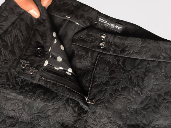 Dolce & Gabbana Dolce Gabbana Pants Design 40 IT Black Flowers Size 27" / US 4 / IT 40 - 6 Thumbnail