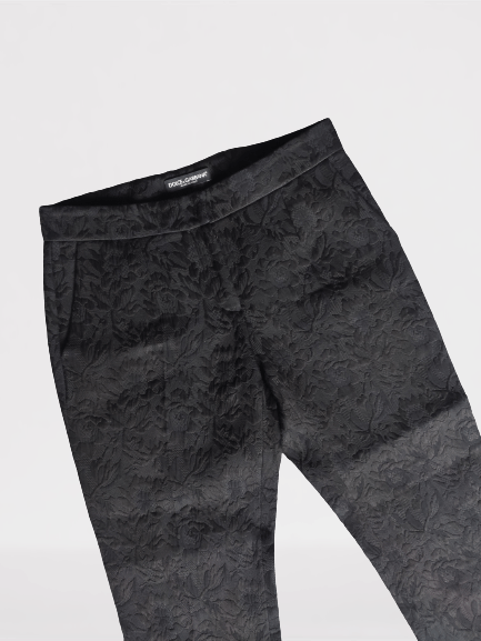 Dolce & Gabbana Dolce Gabbana Pants Design 40 IT Black Flowers Size 27" / US 4 / IT 40 - 5 Thumbnail