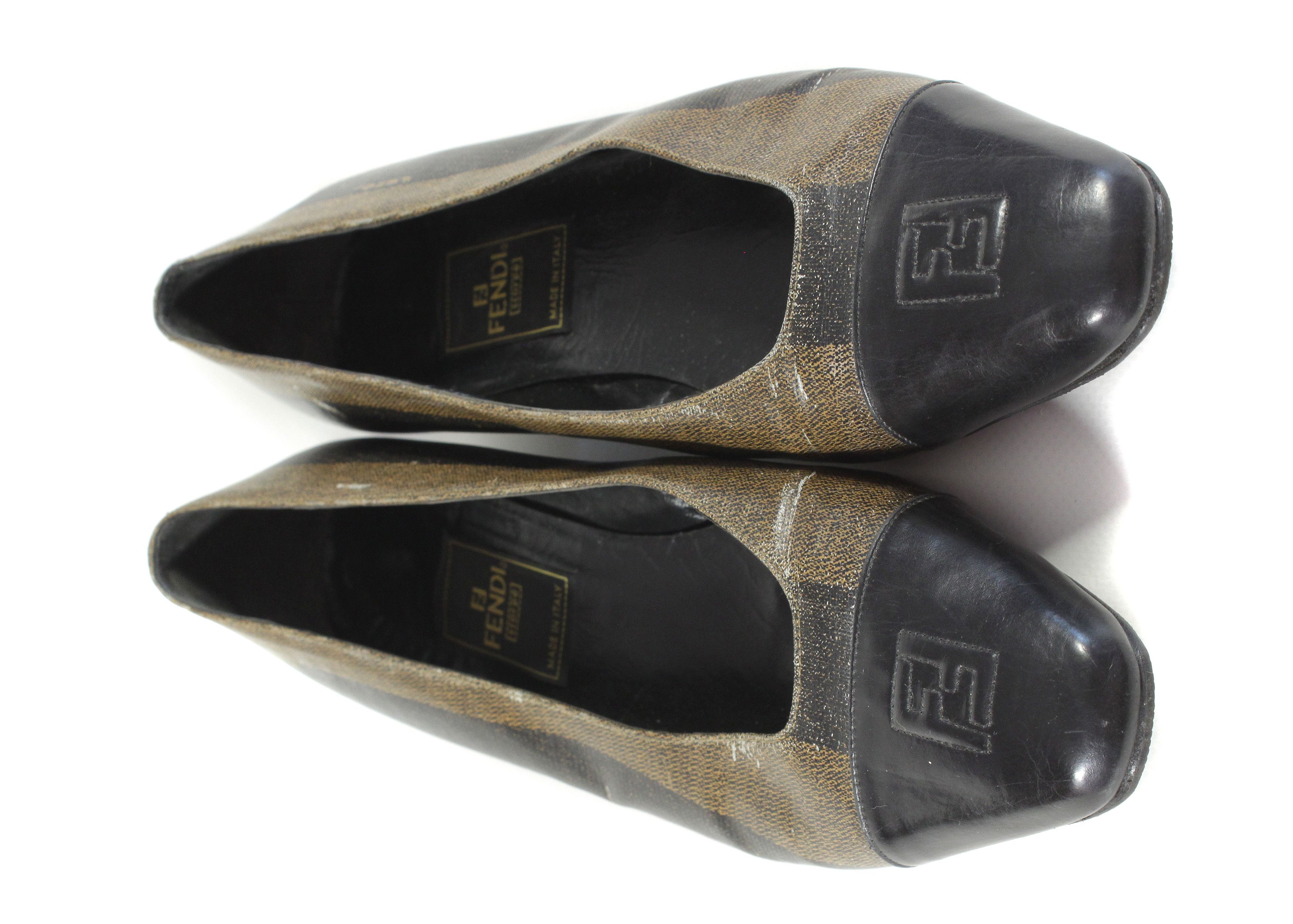Fendi 90S Logo Shoes Vintage Size US 6 / IT 36 - 2 Thumbnail