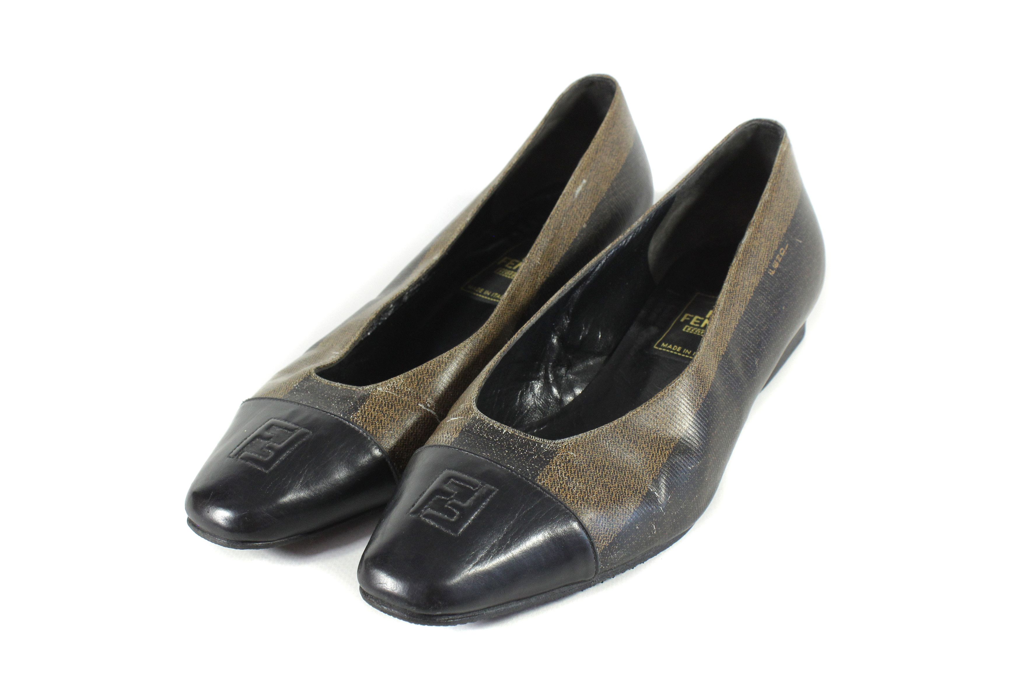 Fendi 90S Logo Shoes Vintage Size US 6 / IT 36 - 1 Thumbnail