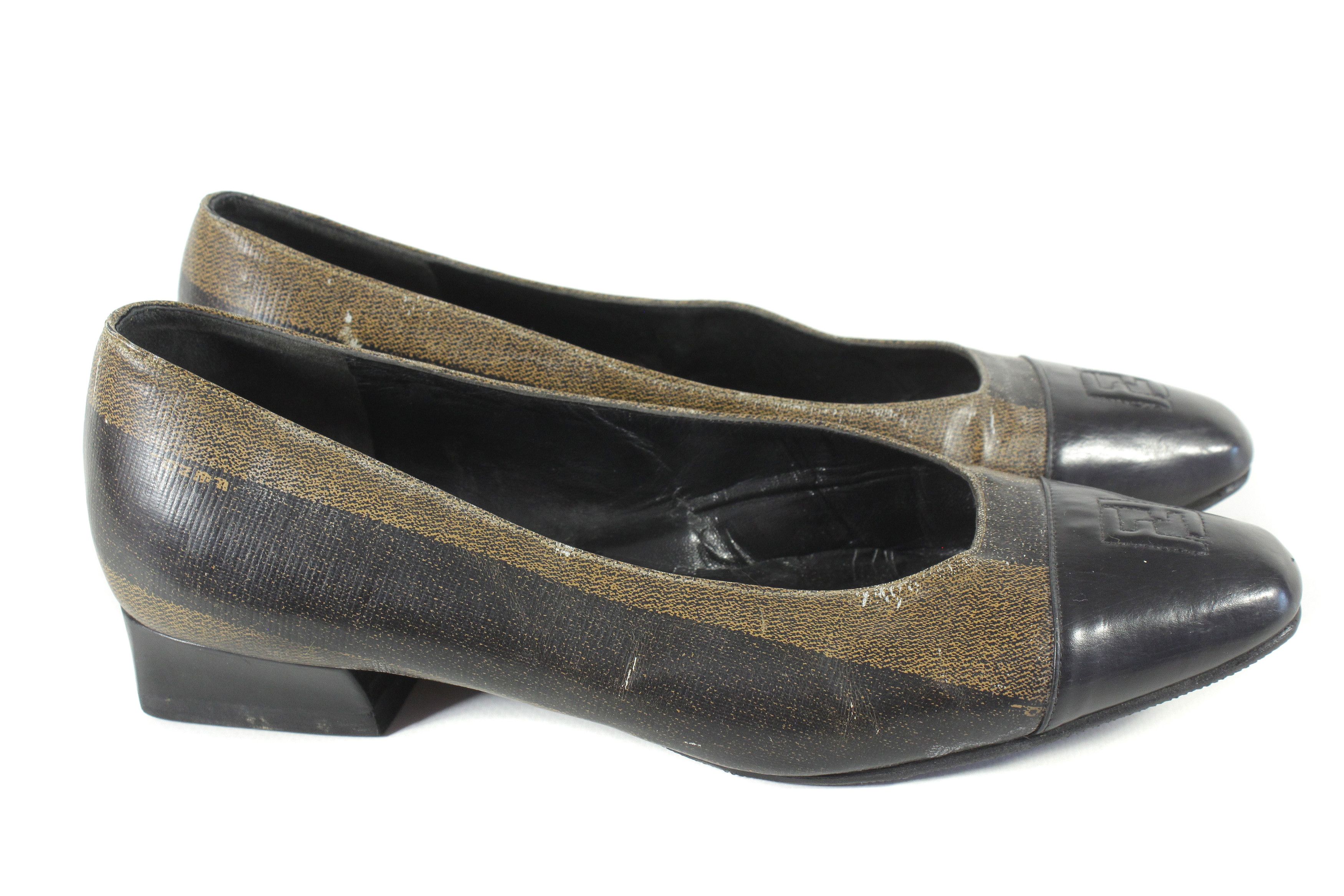 Fendi 90S Logo Shoes Vintage Size US 6 / IT 36 - 3 Thumbnail