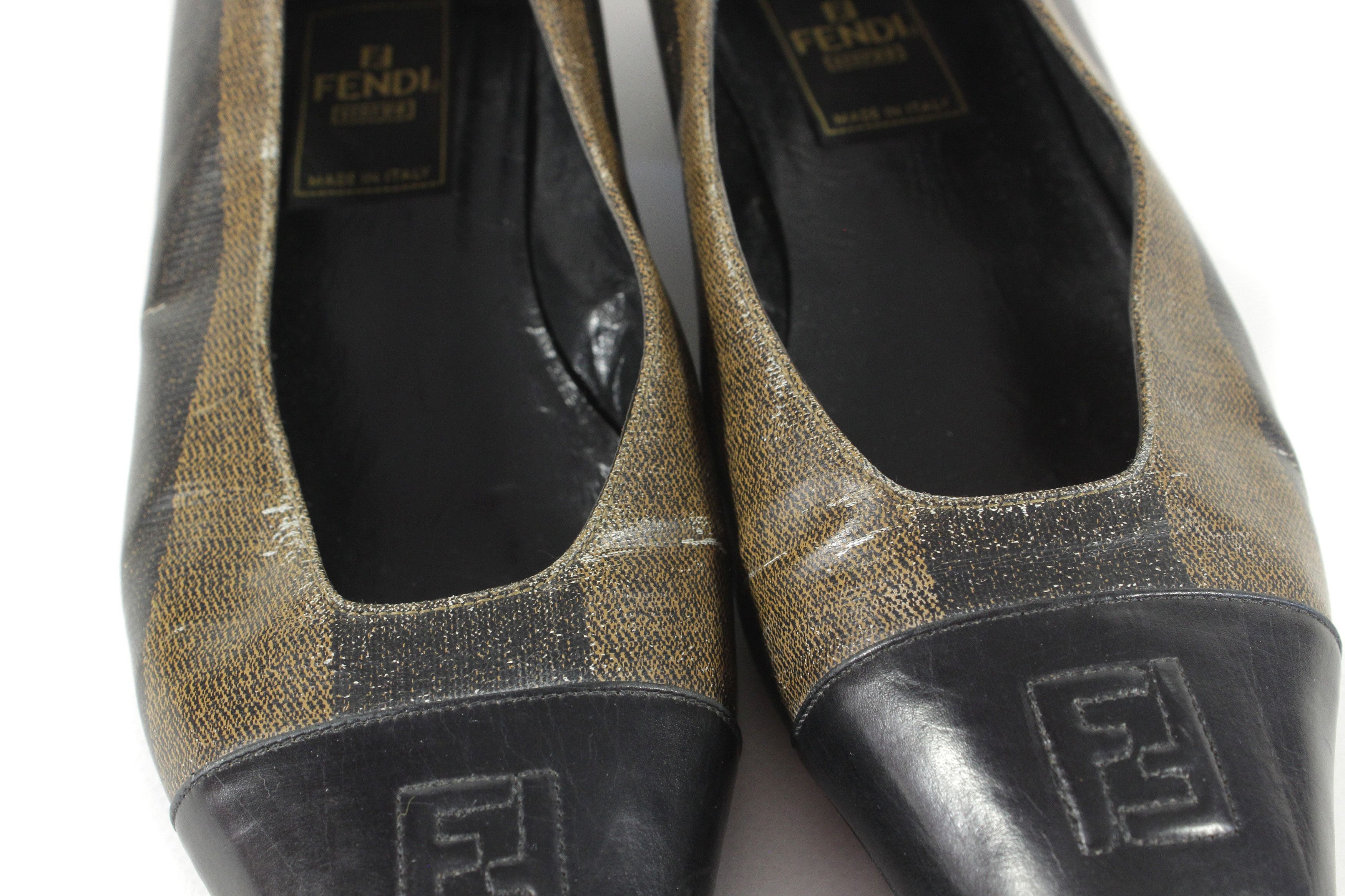Fendi 90S Logo Shoes Vintage Size US 6 / IT 36 - 8 Thumbnail