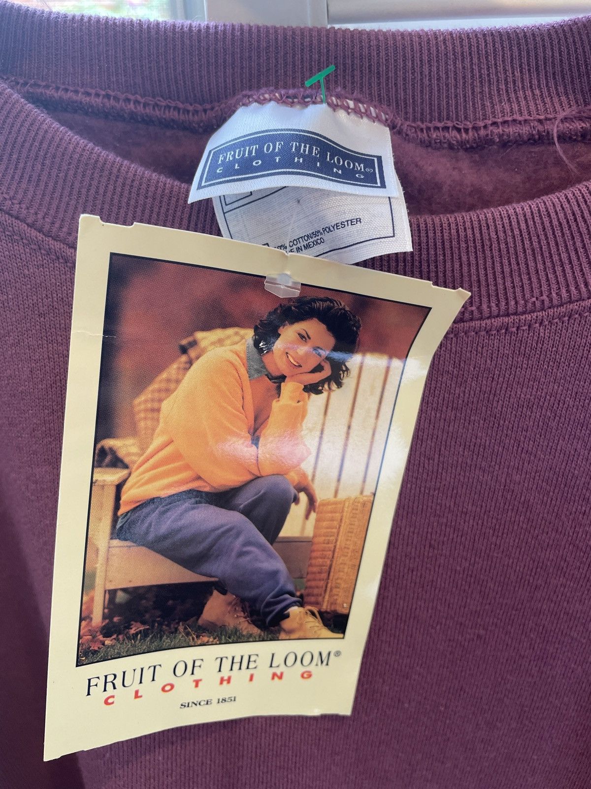 Fruit Of The Loom × Vintage Brand New 1997 Plum Sweatshirt Vintage Size US XL / EU 56 / 4 - 2 Thumbnail