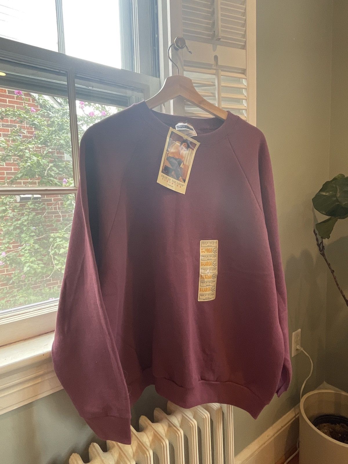 Fruit Of The Loom × Vintage Brand New 1997 Plum Sweatshirt Vintage Size US XL / EU 56 / 4 - 1 Thumbnail