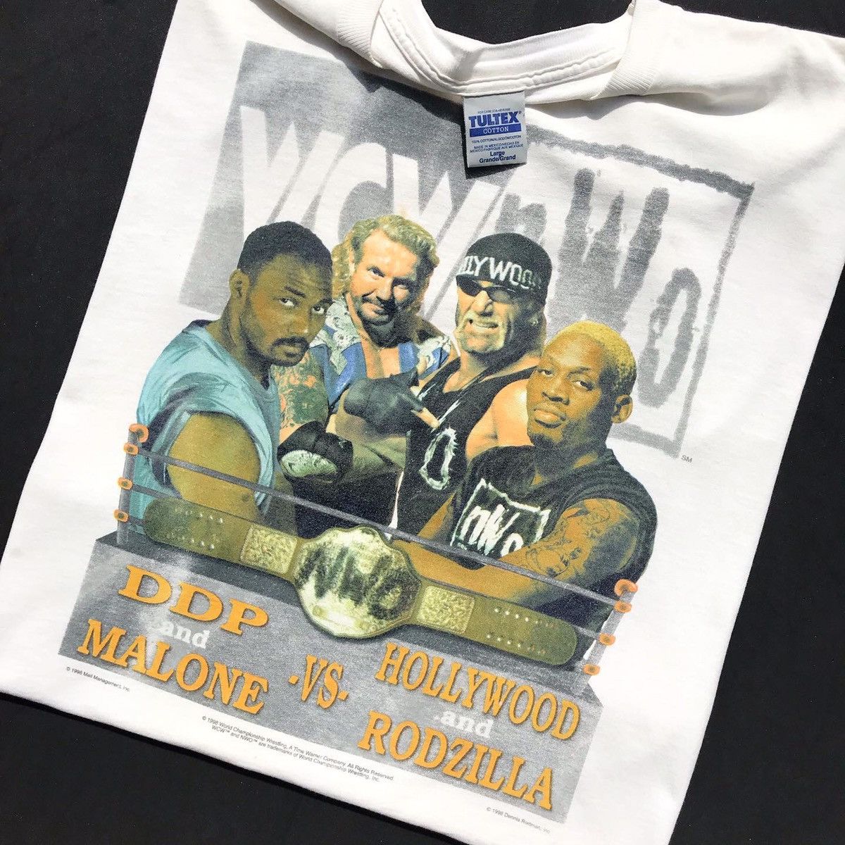 Vintage 1998 WCW NWO DDP & Malone VS Hollywood Rodzilla Tee