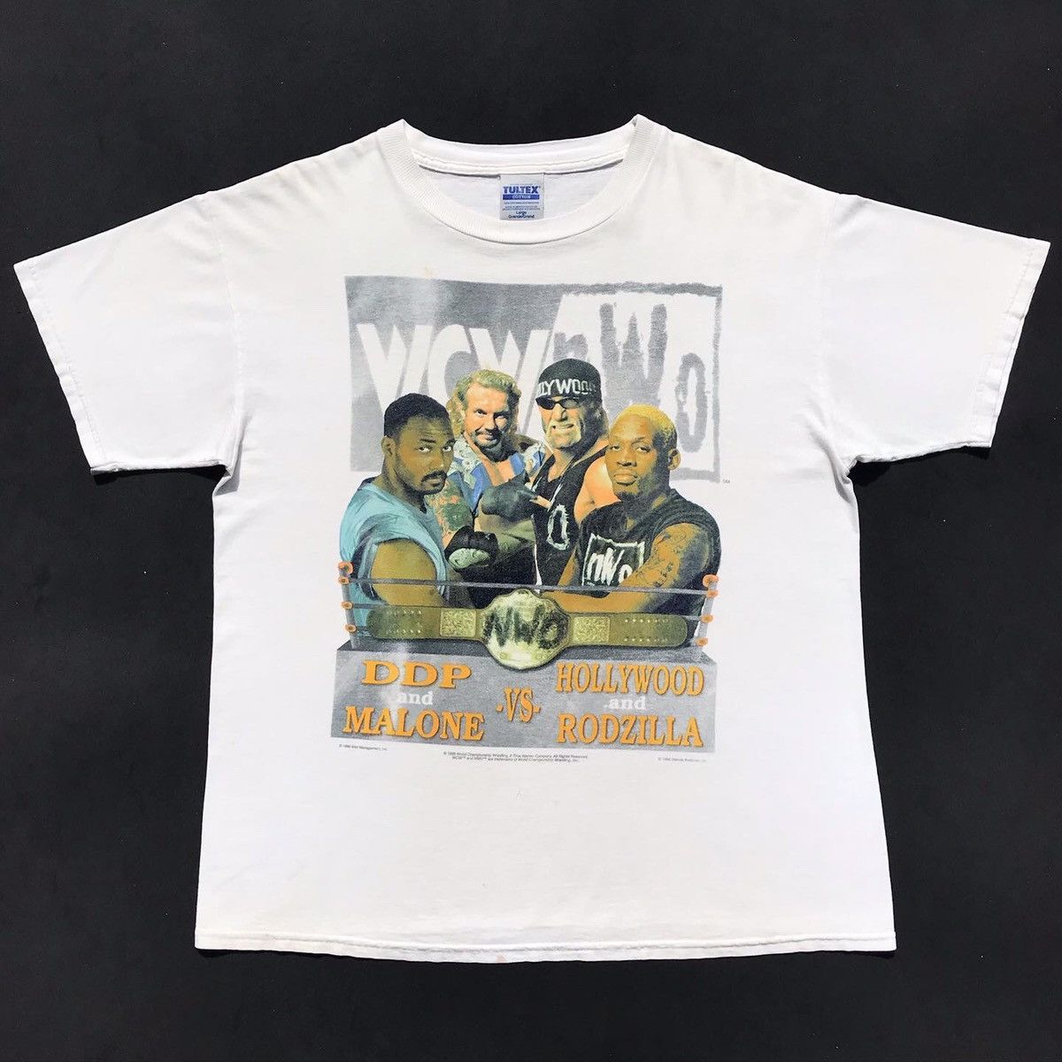 Vintage 1998 WCW NWO DDP & Malone VS Hollywood Rodzilla Tee