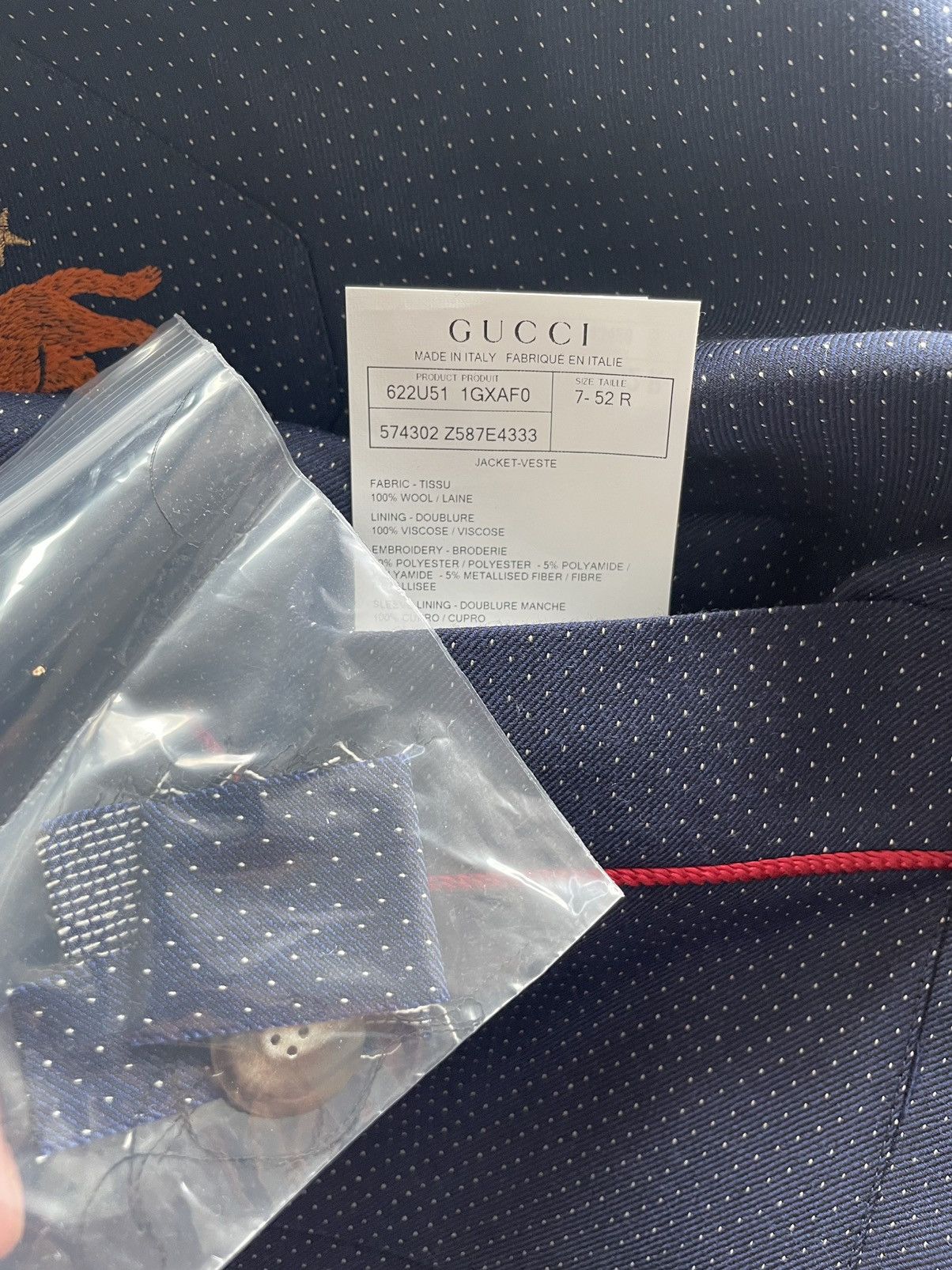 Gucci $3K Value Super Rare Runway Gucci Wool Track Suit Blazer Size 54L - 17 Thumbnail