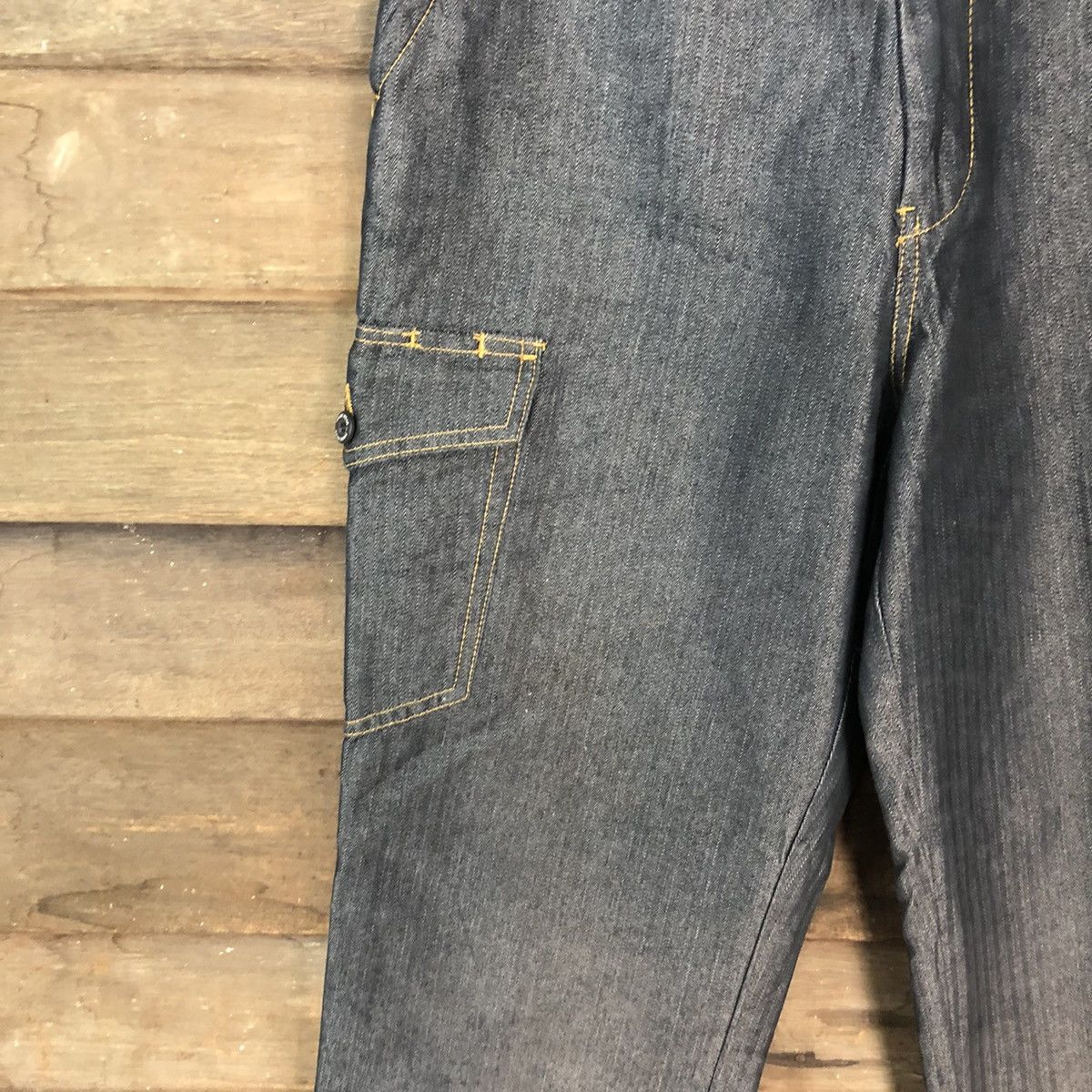 Japanese Brand Prid Wear Dark blue multipocket Cargo Pants #4501 Size US 32 / EU 48 - 6 Thumbnail