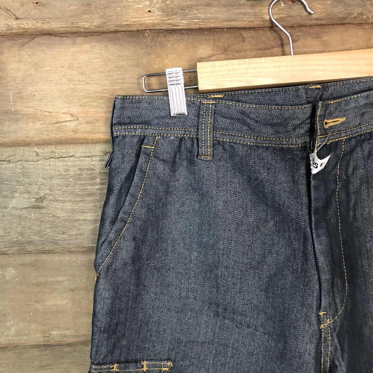 Japanese Brand Prid Wear Dark blue multipocket Cargo Pants #4501 Size US 32 / EU 48 - 4 Thumbnail