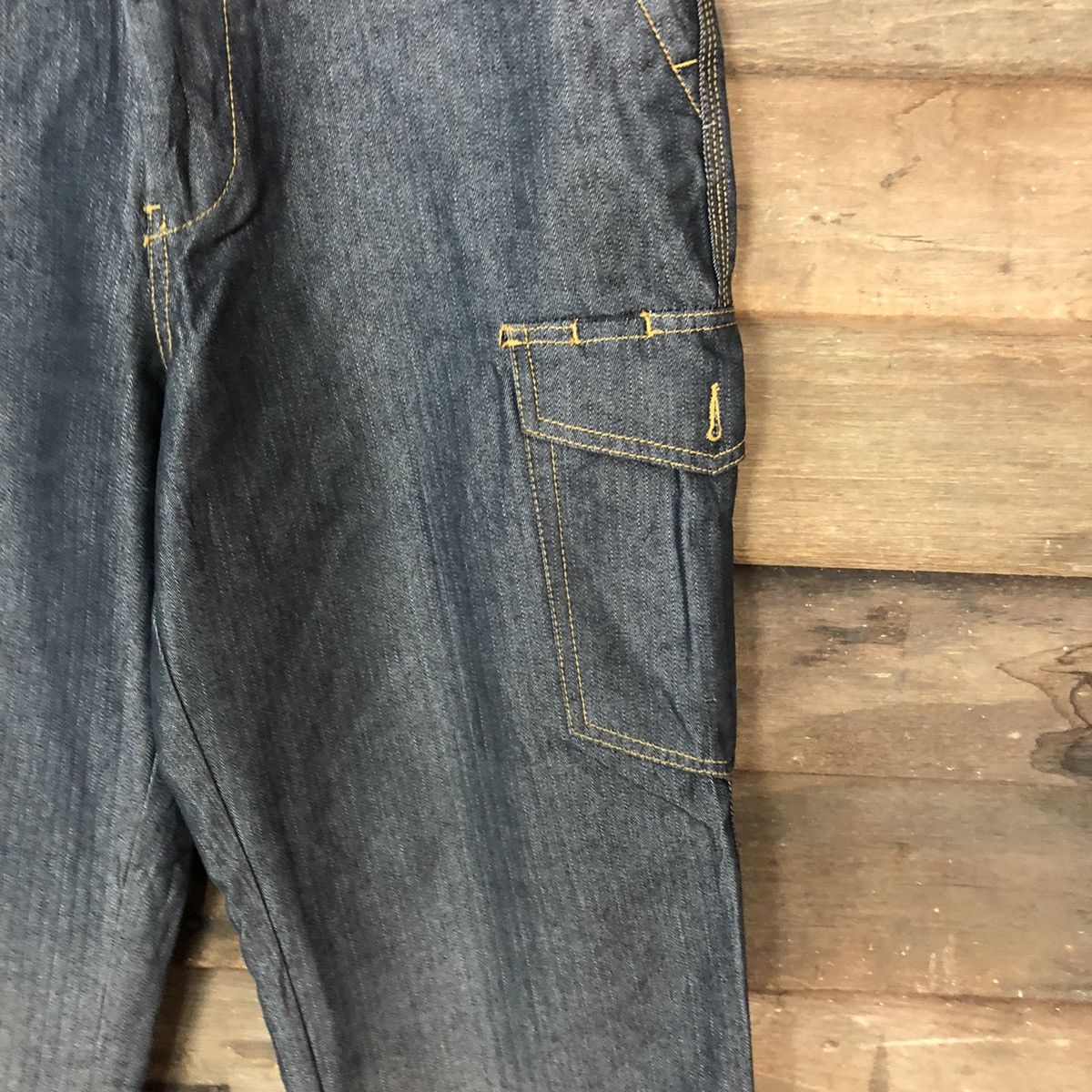 Japanese Brand Prid Wear Dark blue multipocket Cargo Pants #4501 Size US 32 / EU 48 - 7 Thumbnail
