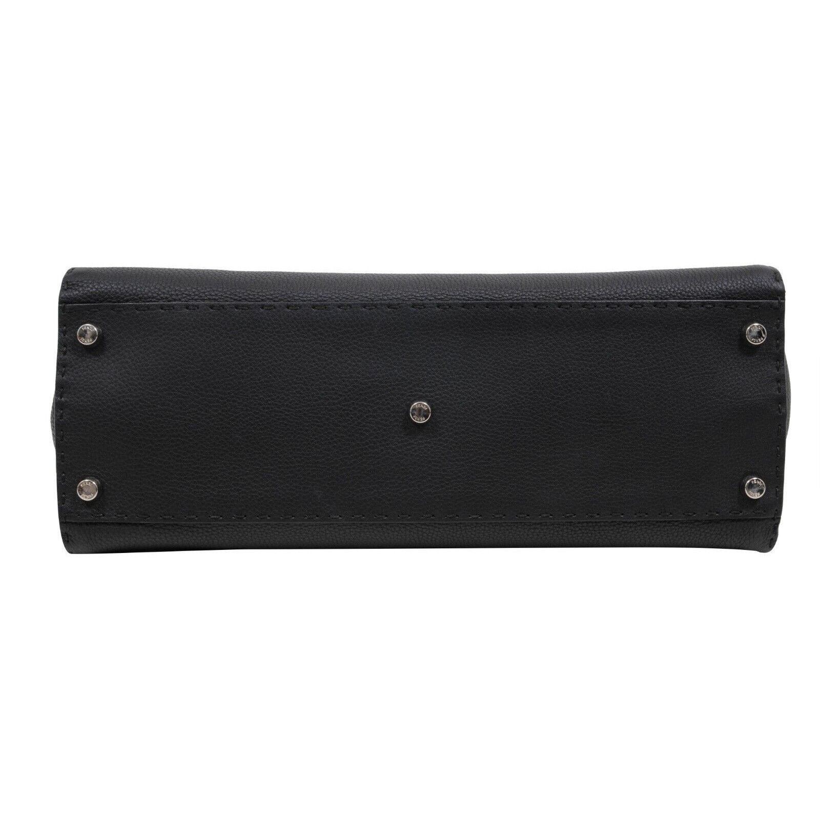 Fendi Peekaboo Satchel Tote Large Black Leather Shoulder Bag Size ONE SIZE - 5 Thumbnail