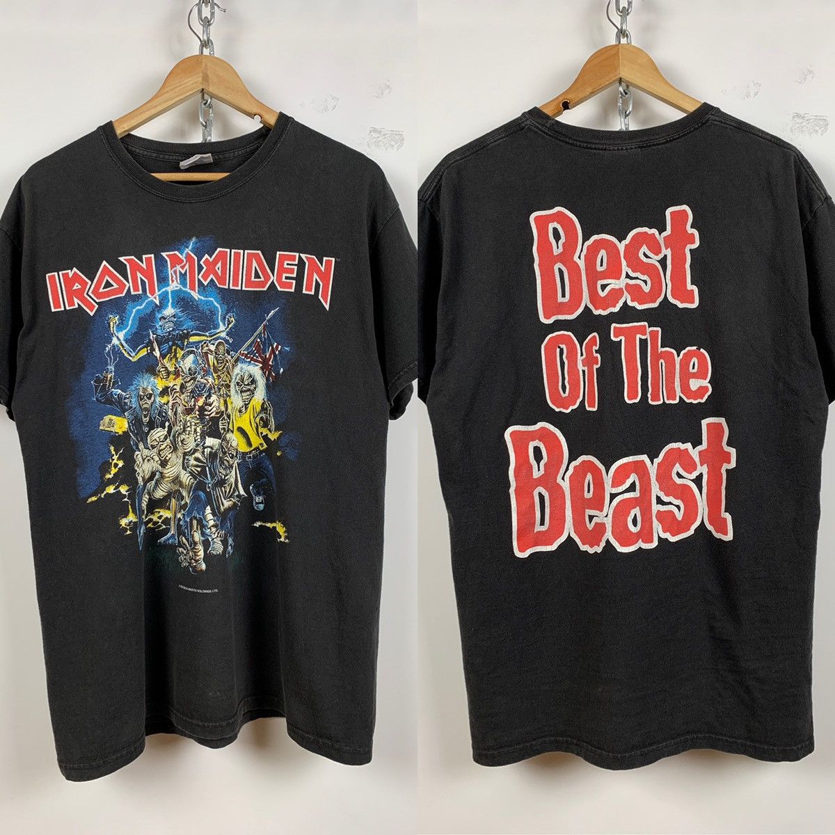 Band Tees 2003 Vintage Iron Maiden Beat Of The Beast Faded Black Tee Size US L / EU 52-54 / 3 - 1 Thumbnail