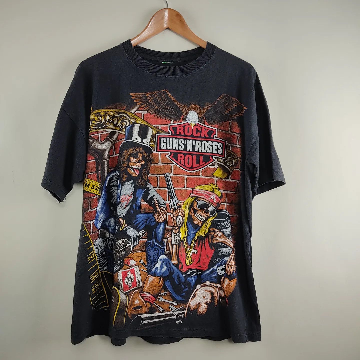 90's Guns N'Roses Rock N'Roll Whiskey Harley Full Print