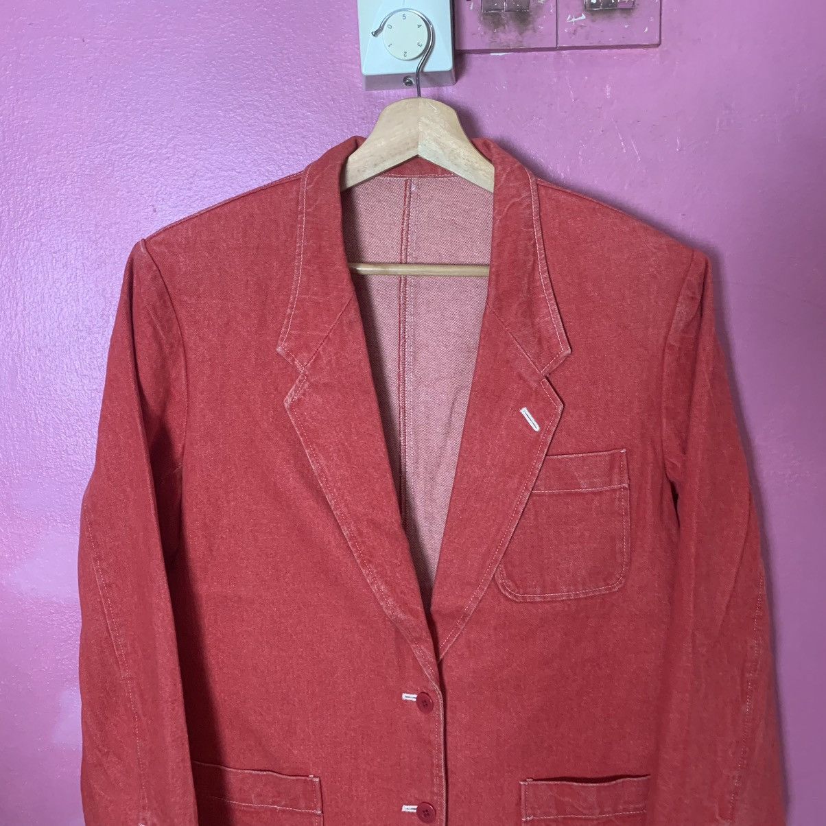 Japanese Brand × Pink House Japanese Vintage Blazer Double Breast Canvas Suits Jacket Size 38R - 2 Thumbnail