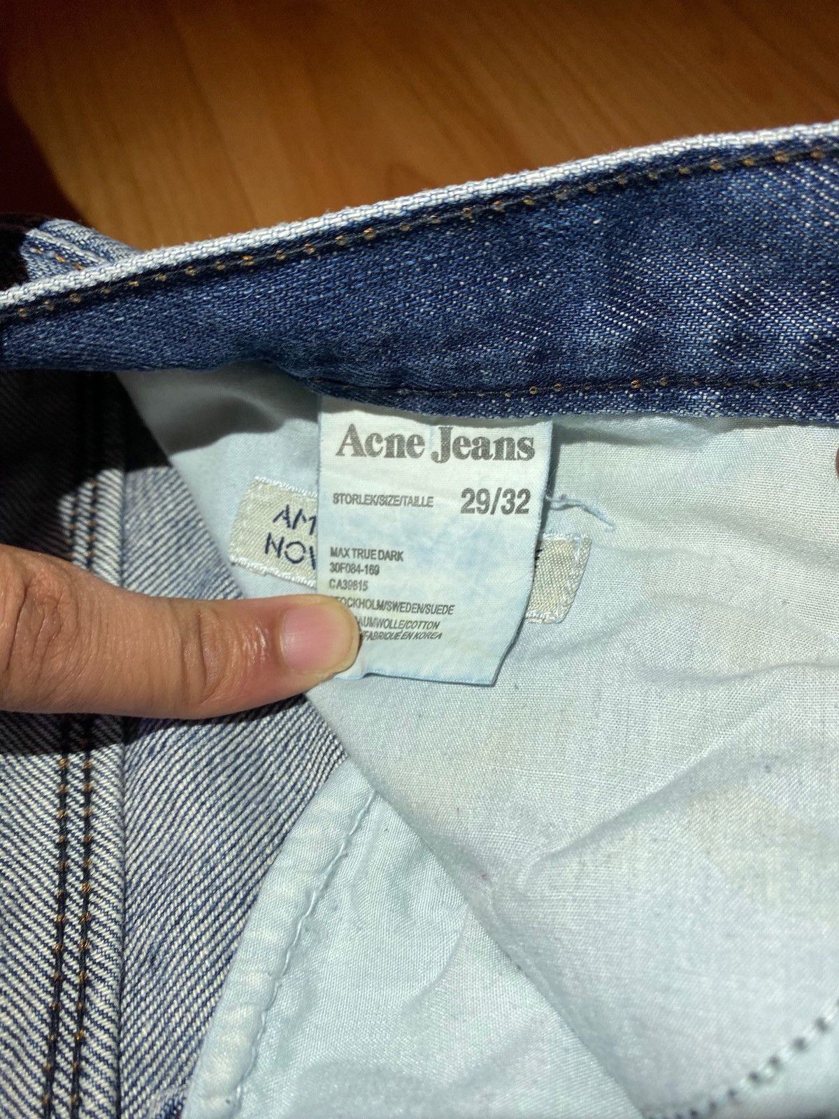 Blue denim jeans