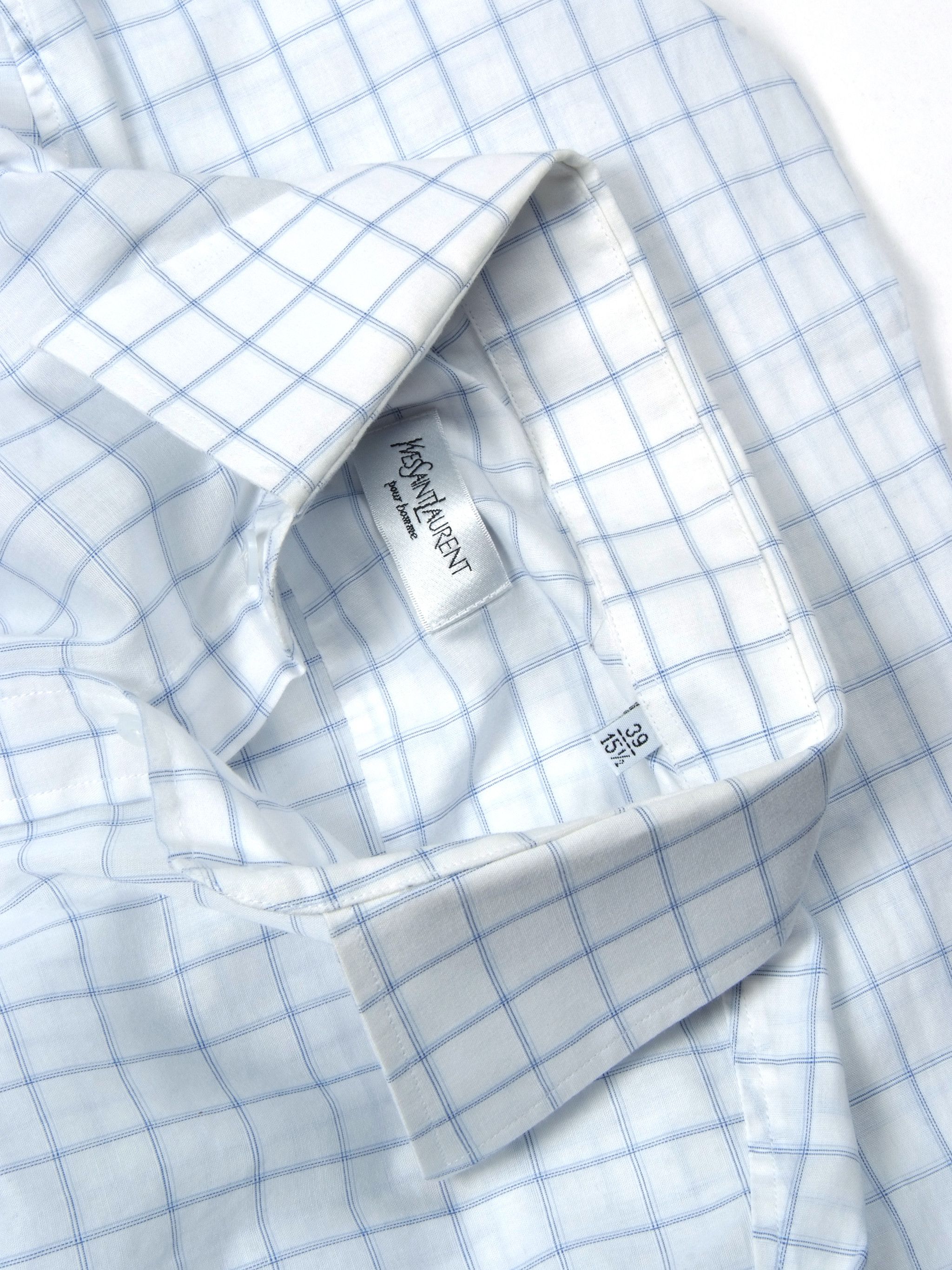 Vintage × Yves Saint Laurent Vintage Yves Saint Laurent Checkered Cufflinks Dress Shirt Size US L / EU 52-54 / 3 - 4 Thumbnail