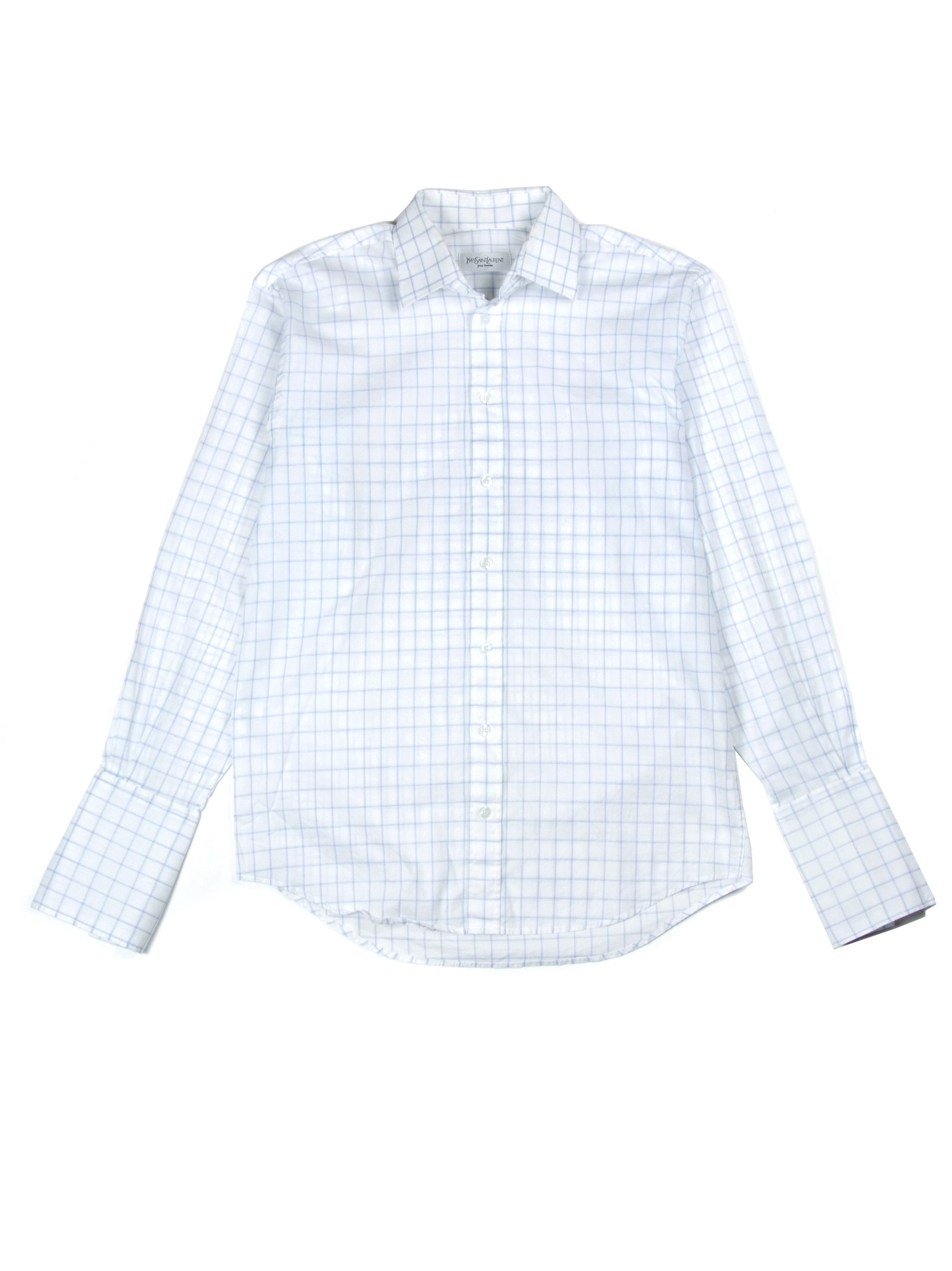 Vintage × Yves Saint Laurent Vintage Yves Saint Laurent Checkered Cufflinks Dress Shirt Size US L / EU 52-54 / 3 - 1 Thumbnail
