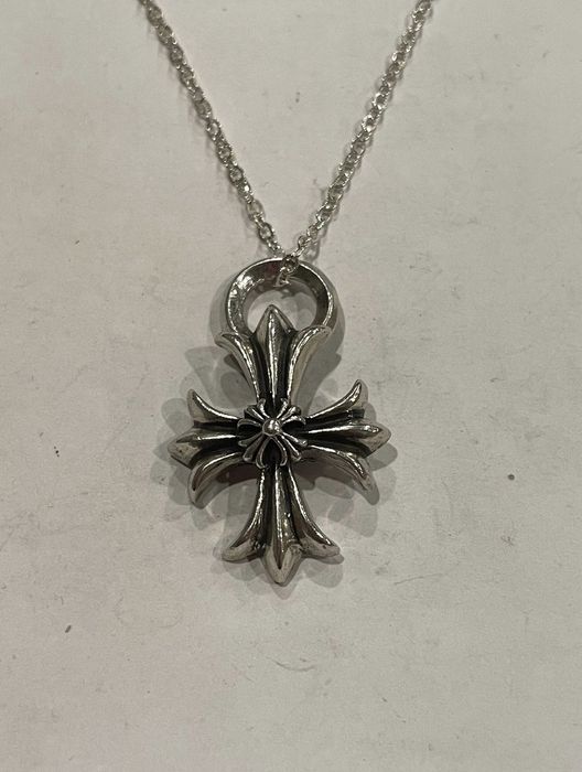 Chrome hearts silver necklace with cross, authentic signed RARE