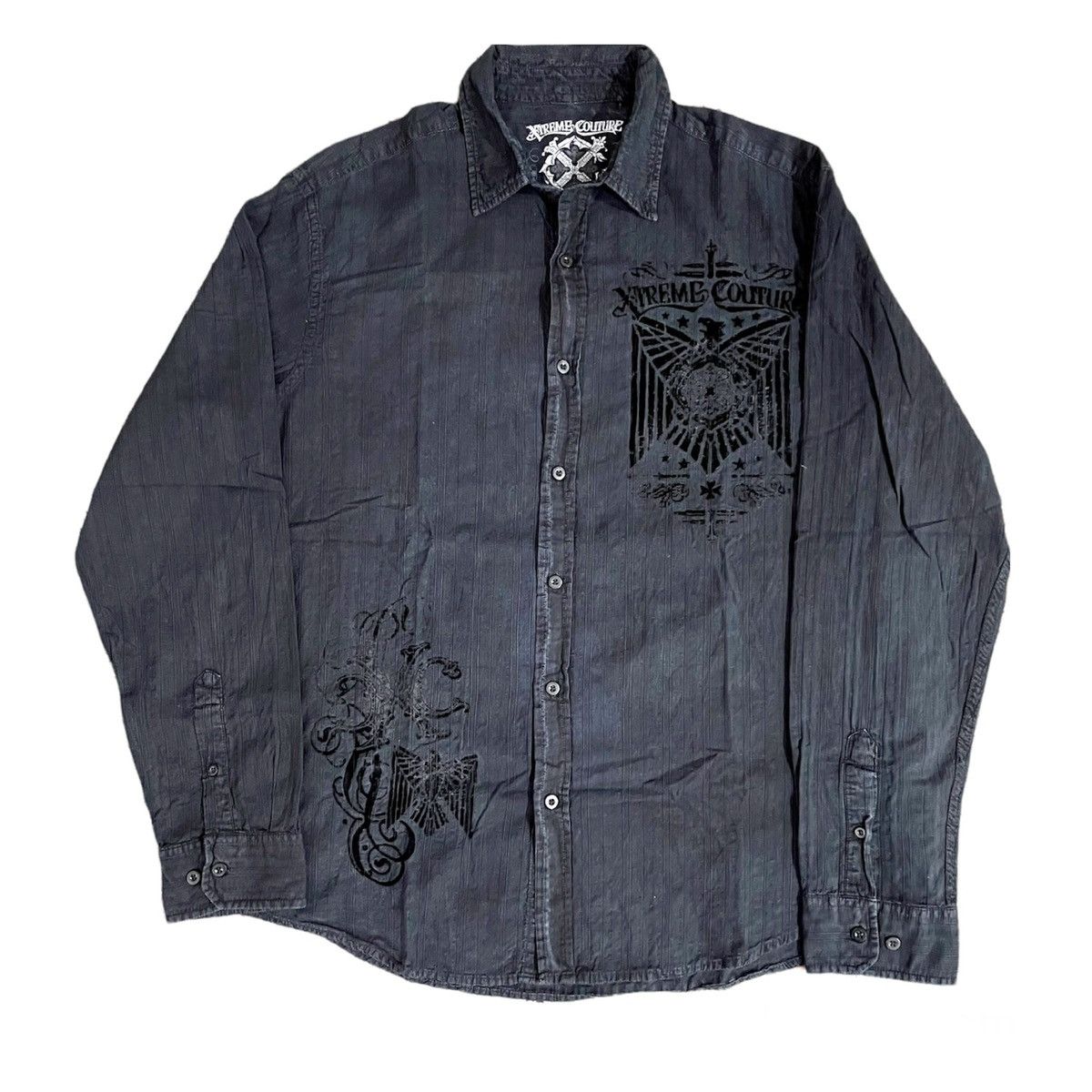 Japanese Brand × Seditionaries × Vintage VINTAGE🔥🔥CROSS EXTREME COUTURE BUTTON UP BIG PRINT BACK Size US L / EU 52-54 / 3 - 4 Thumbnail