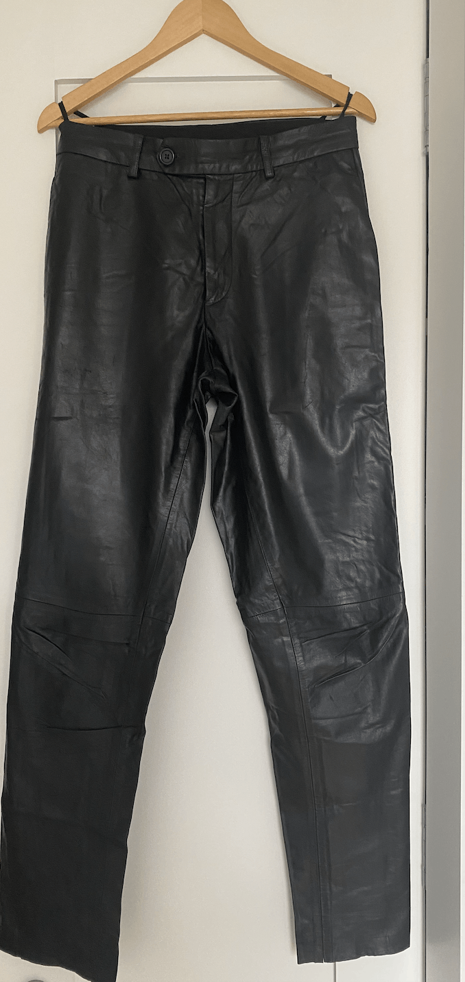 image of Helmut Lang Black Leather Biker Sample, Men's (Size 32)