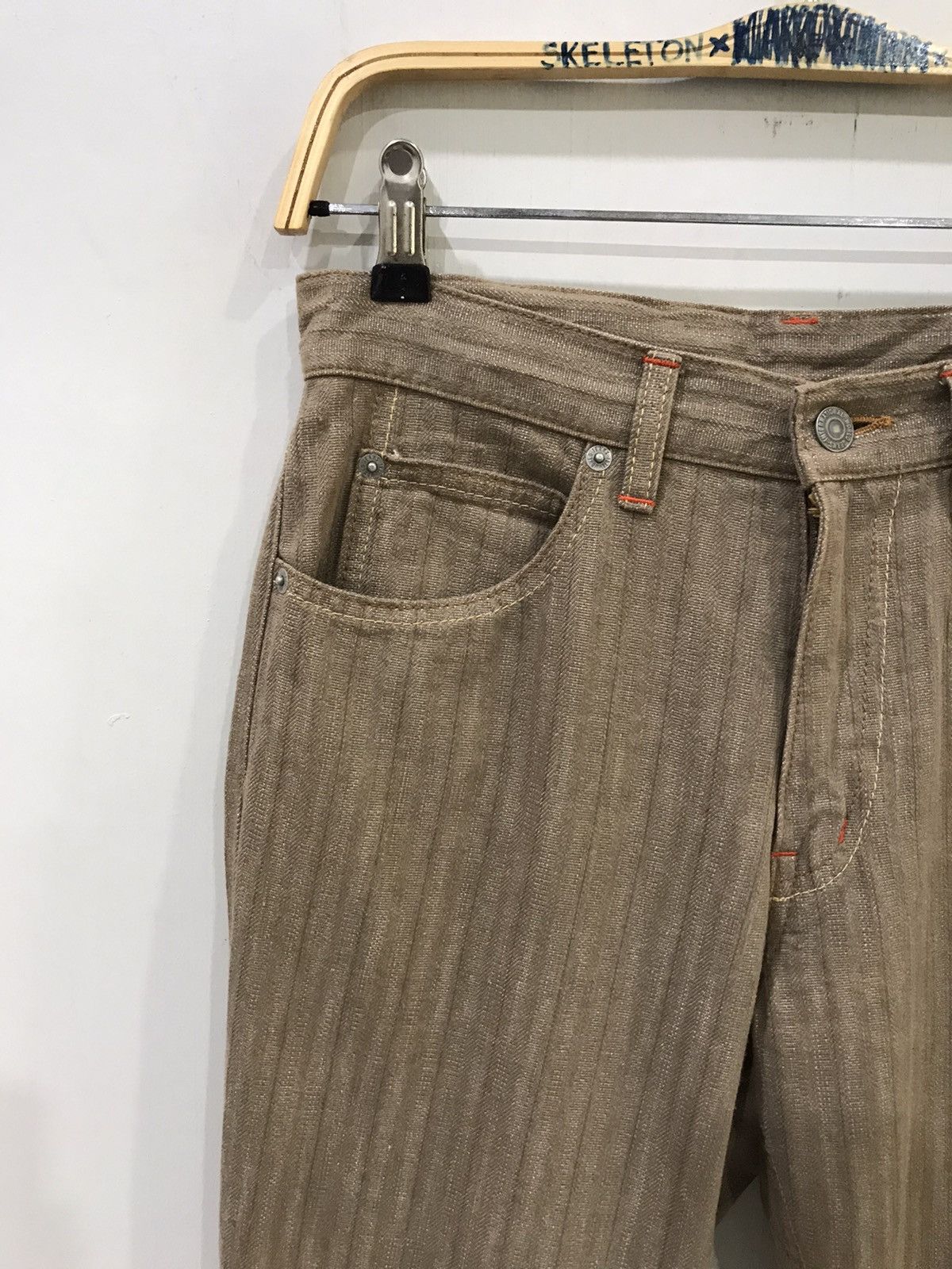 Japanese Brand big smith Japan Vertical Stripe Fabric Pant Size US 29 - 3 Thumbnail