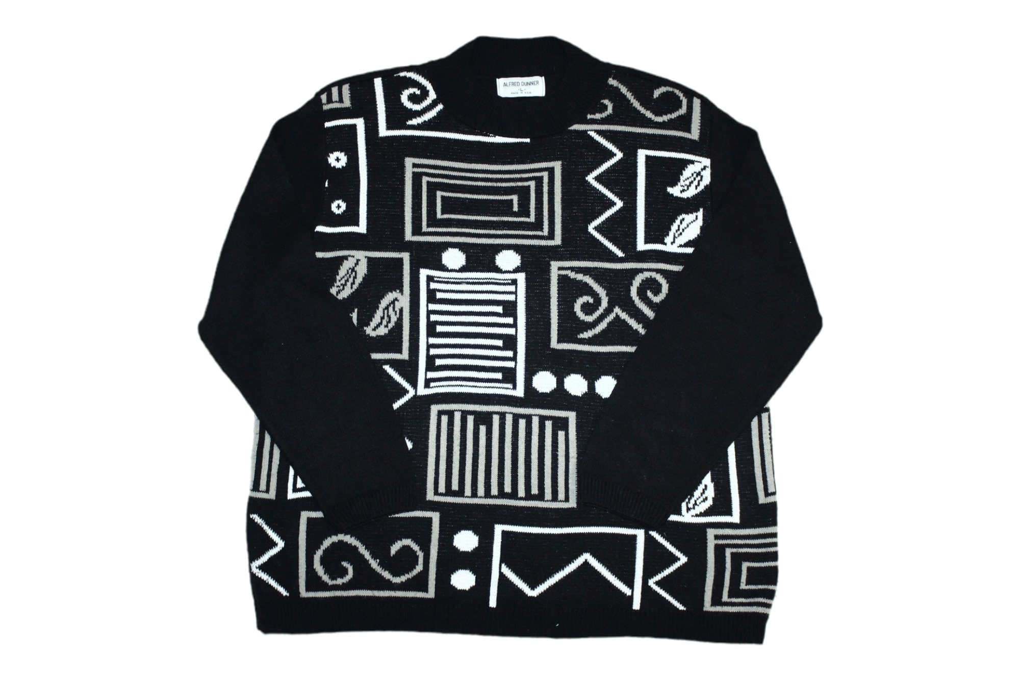 Vintage 🔥 VTG 🔥 Alfred Dunner Abstract Patter Knit Crew Sweater Size L / US 10 / IT 46 - 1 Thumbnail
