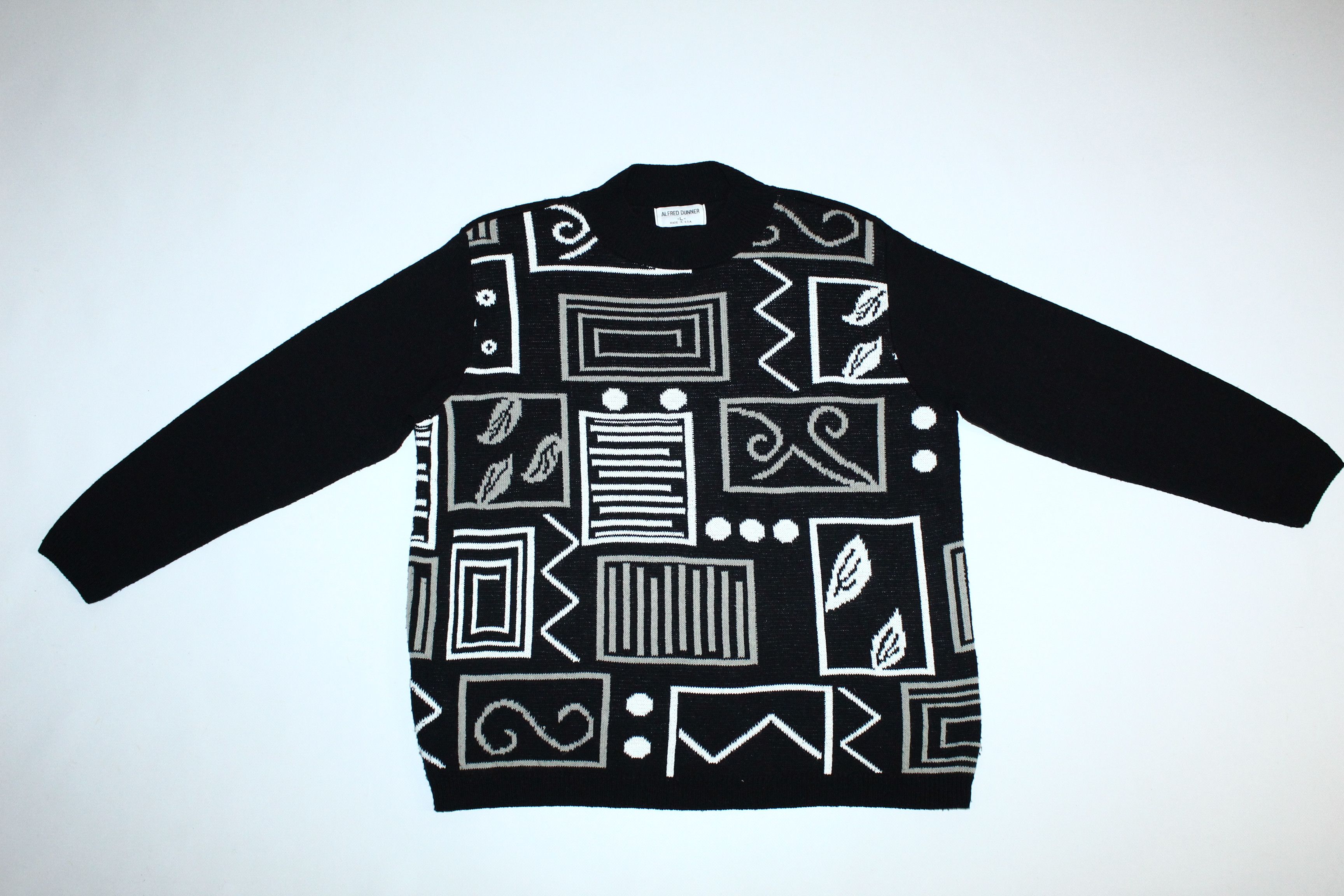 Vintage 🔥 VTG 🔥 Alfred Dunner Abstract Patter Knit Crew Sweater Size L / US 10 / IT 46 - 4 Thumbnail