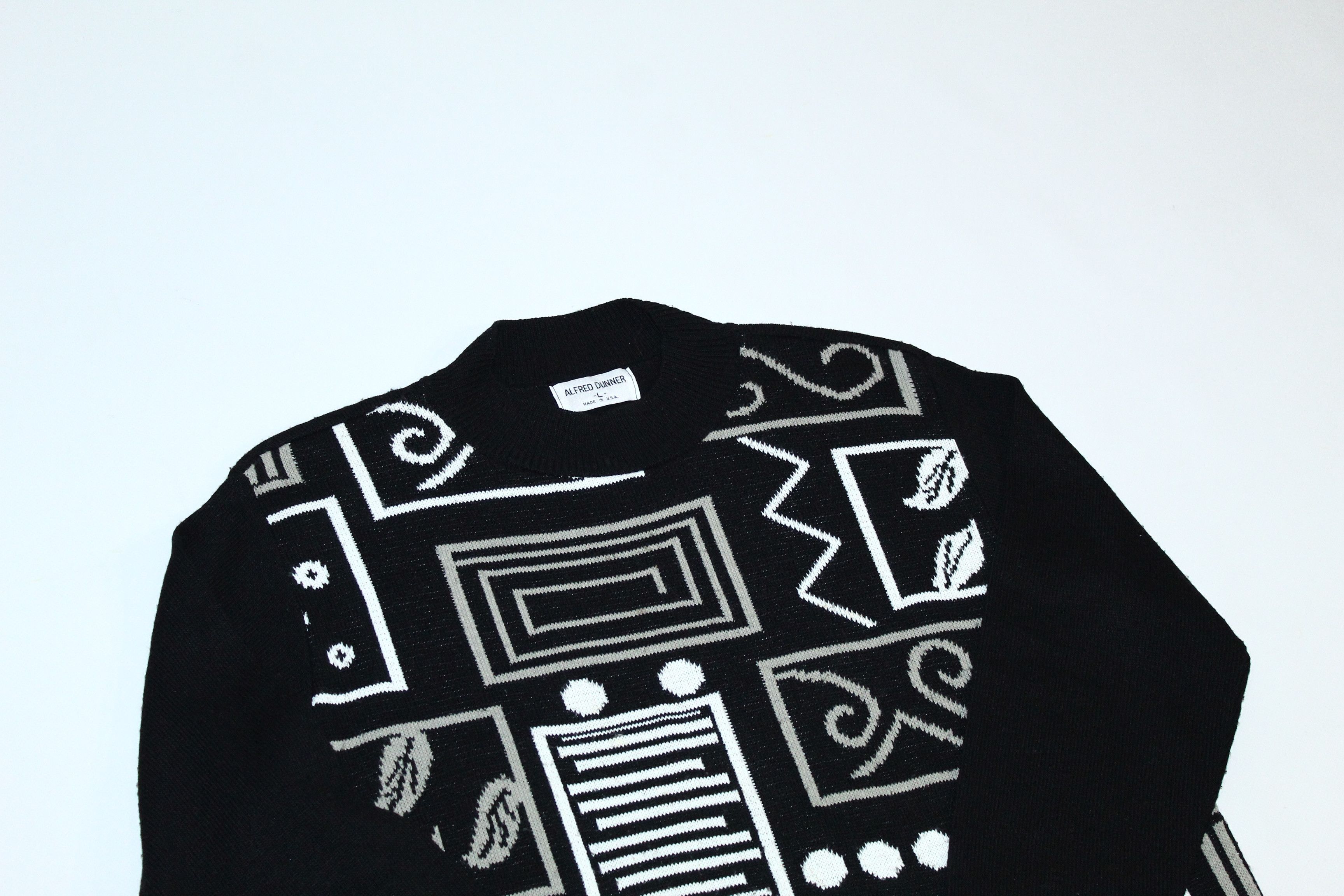 Vintage 🔥 VTG 🔥 Alfred Dunner Abstract Patter Knit Crew Sweater Size L / US 10 / IT 46 - 3 Thumbnail