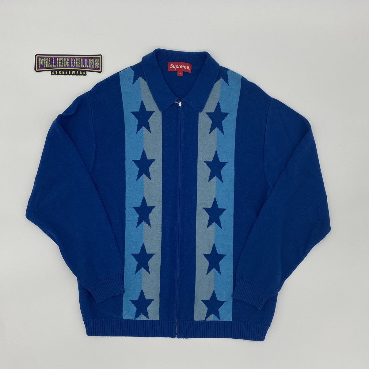 Supreme Stars Zip Up Sweater Polo Supreme Zip Up Polo Sweater
