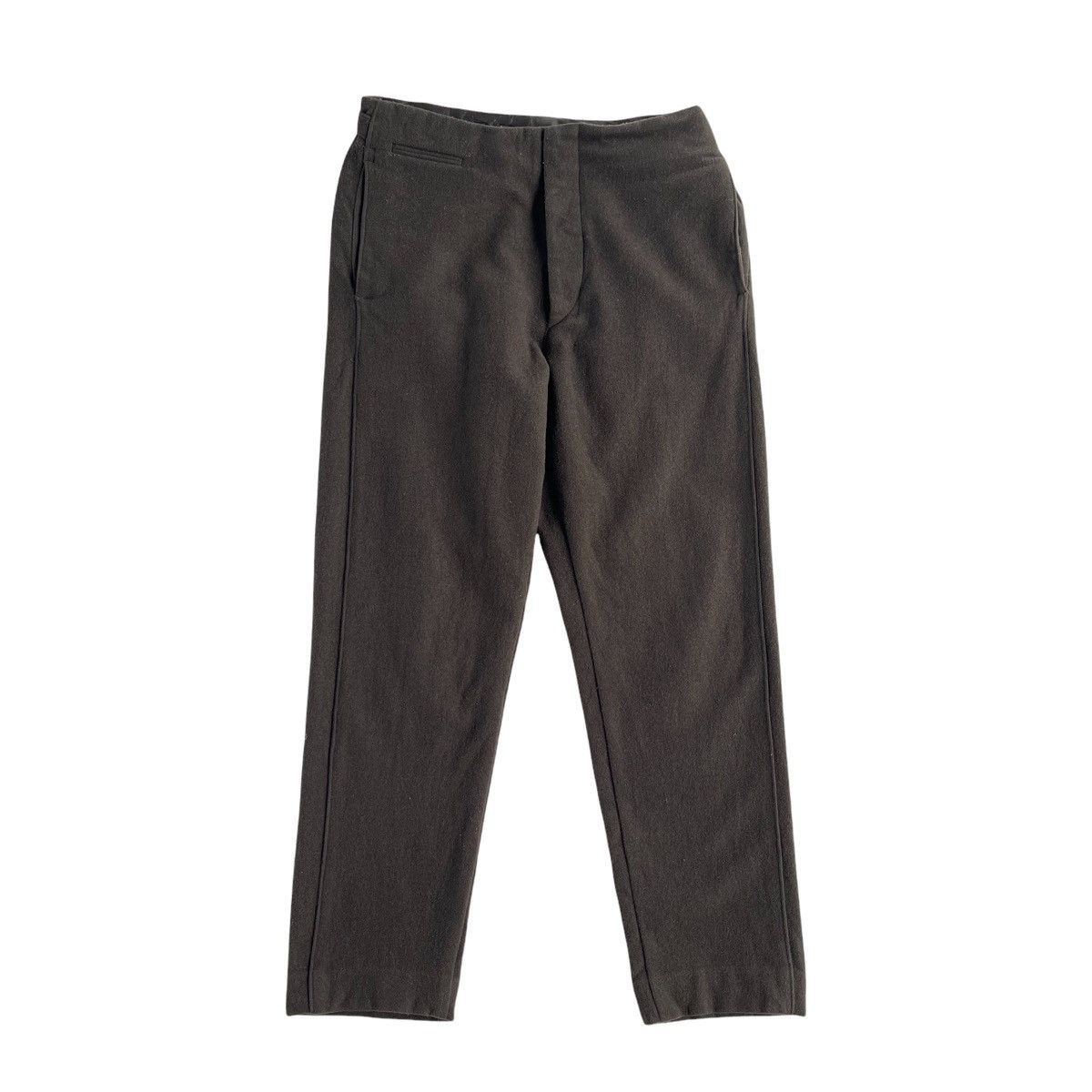 Christophe Lemaire × Lemaire Lemaire Olive Wool Straight Cut Minimalist Pants Size US 28 / EU 44 - 1 Thumbnail