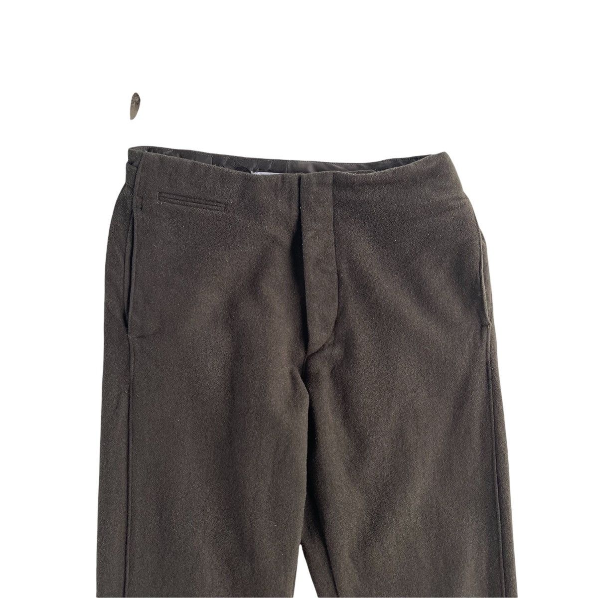Christophe Lemaire × Lemaire Lemaire Olive Wool Straight Cut Minimalist Pants Size US 28 / EU 44 - 3 Thumbnail