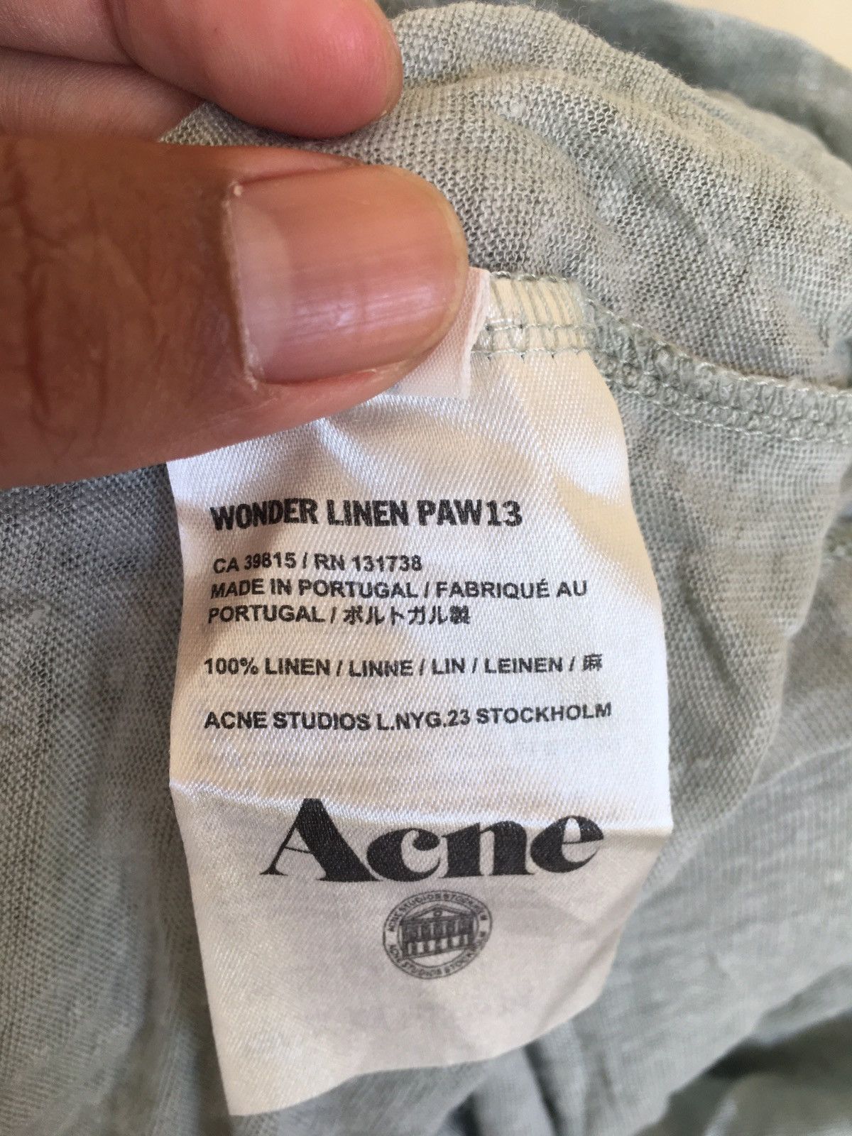 Acne Studios light green wonder linen paw13 Size S / US 4 / IT 40 - 7 Thumbnail