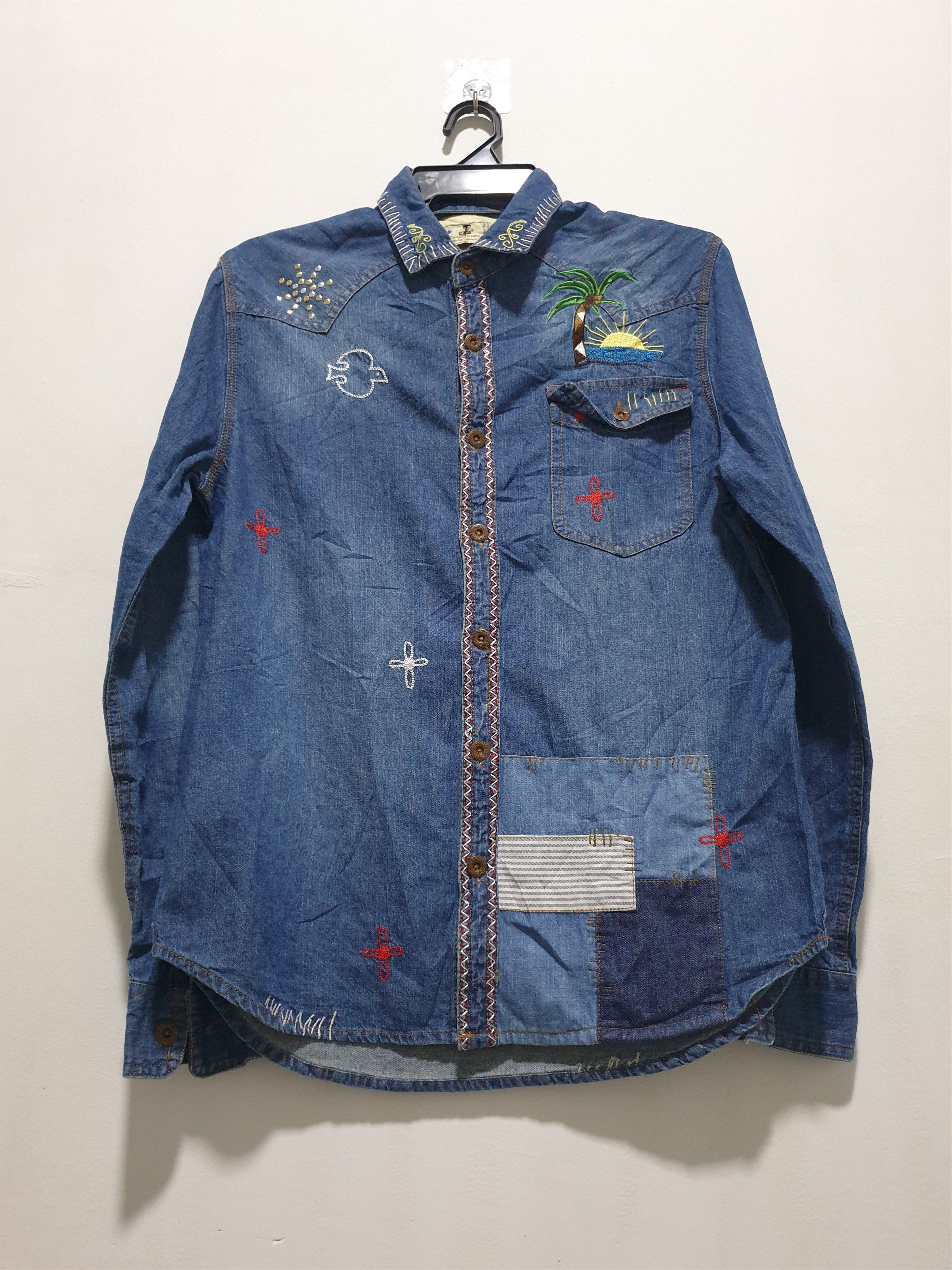 GRN Grn Patchwork Japanese brand embroidery Shirt Size US M / EU 48-50 / 2 - 8 Thumbnail