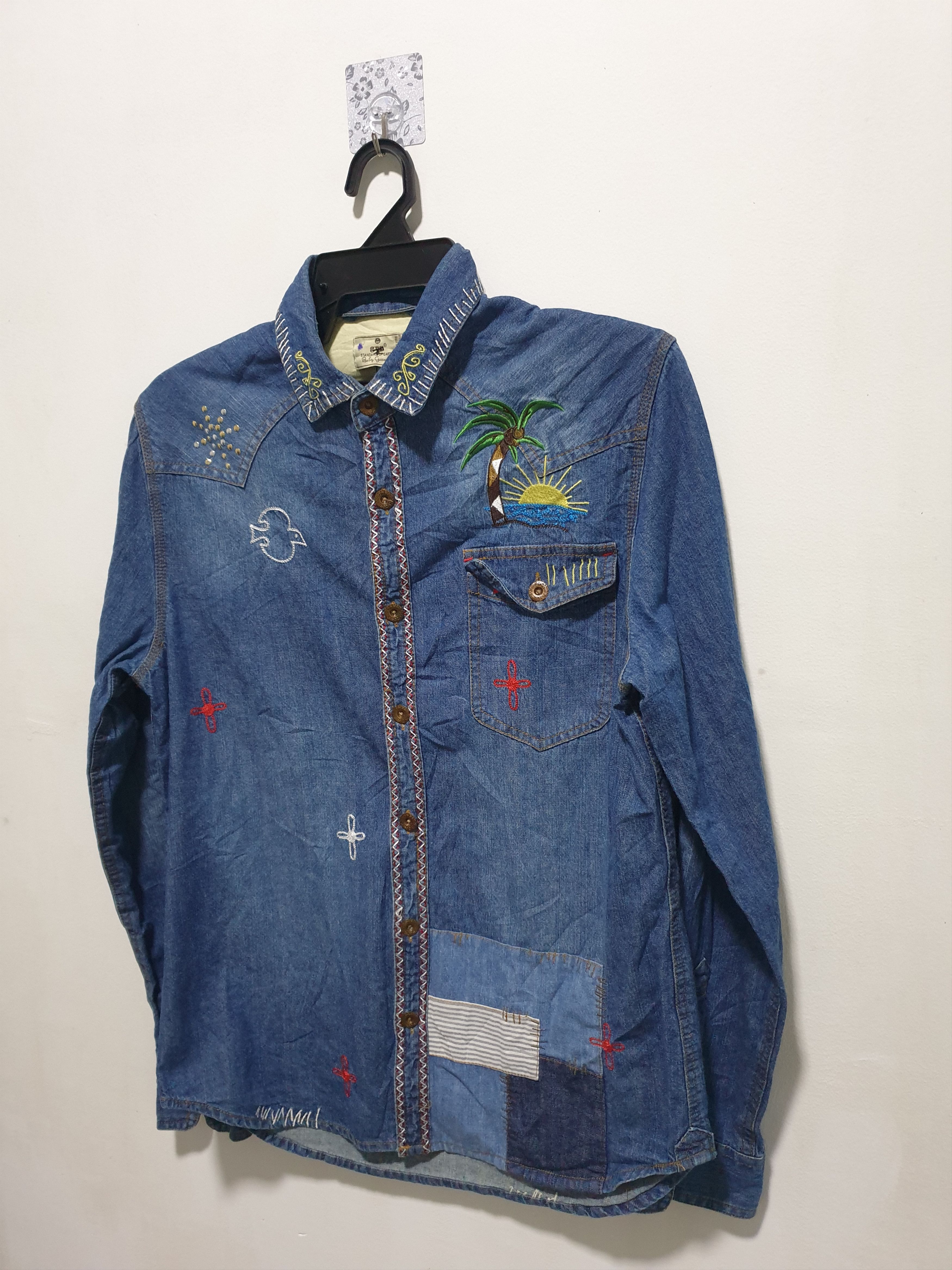 GRN Grn Patchwork Japanese brand embroidery Shirt Size US M / EU 48-50 / 2 - 5 Thumbnail