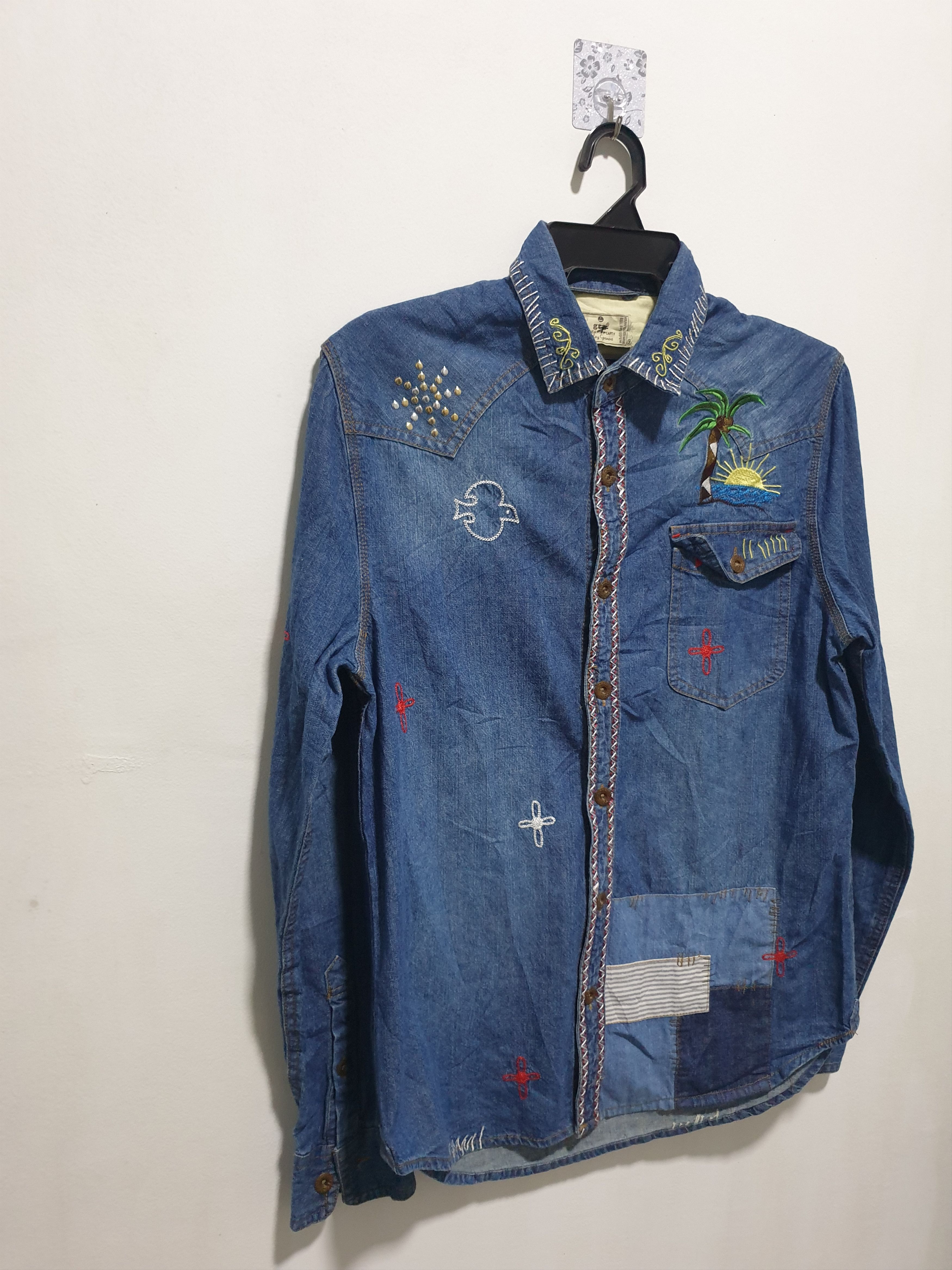 GRN Grn Patchwork Japanese brand embroidery Shirt Size US M / EU 48-50 / 2 - 6 Thumbnail