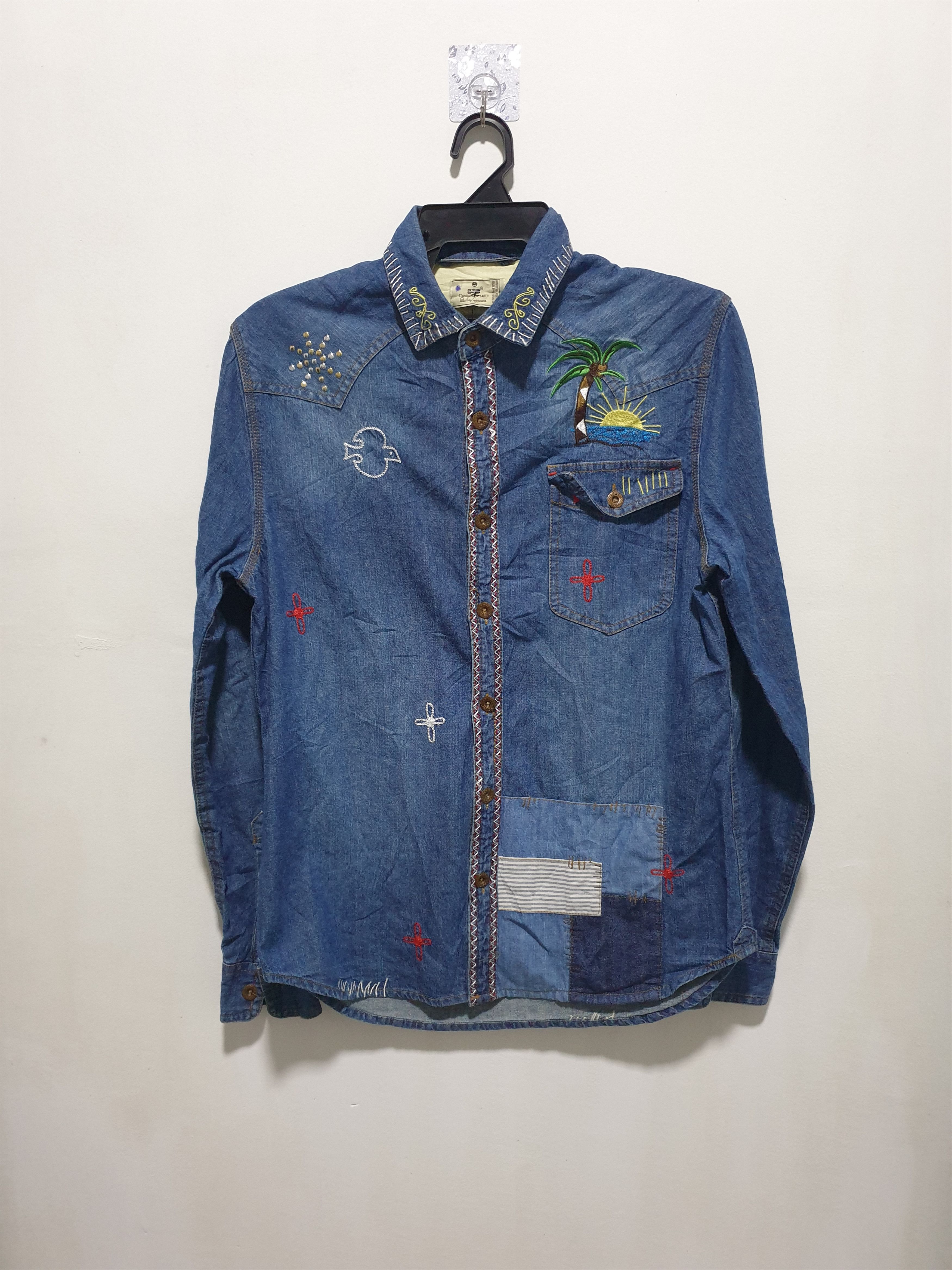 GRN Grn Patchwork Japanese brand embroidery Shirt Size US M / EU 48-50 / 2 - 4 Thumbnail