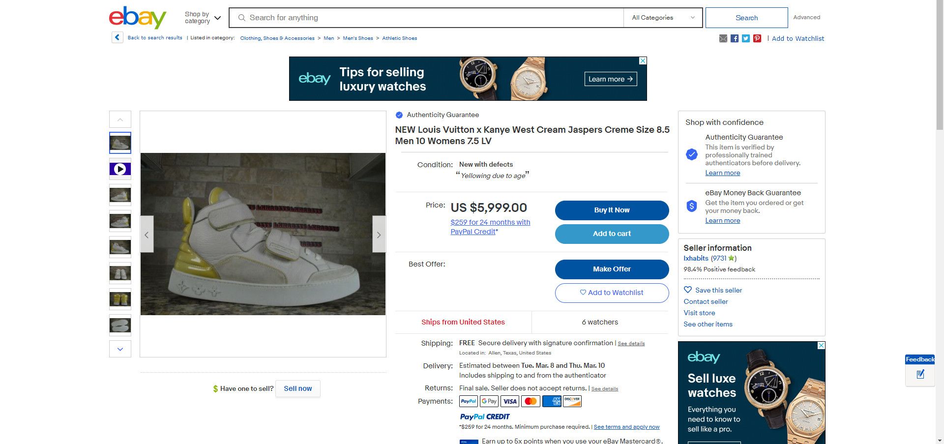 Louis Vuitton Louis Vuitton Kanye West Jasper Cream Patchwork LV7 Size US 8 / EU 41 - 10 Thumbnail