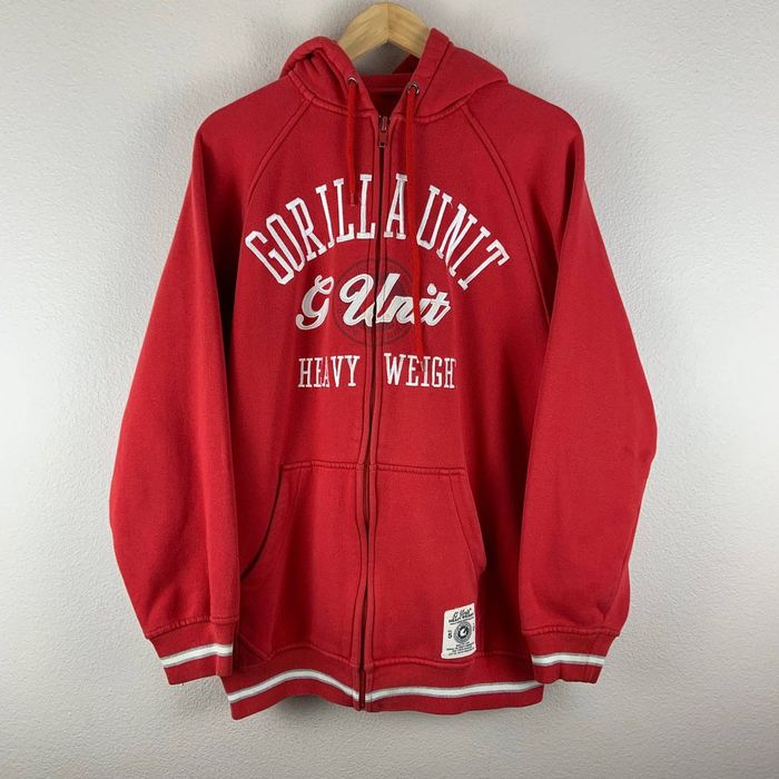 50 Cent G-Unit Gorilla Unit Red Full Zip Hoodie | Grailed