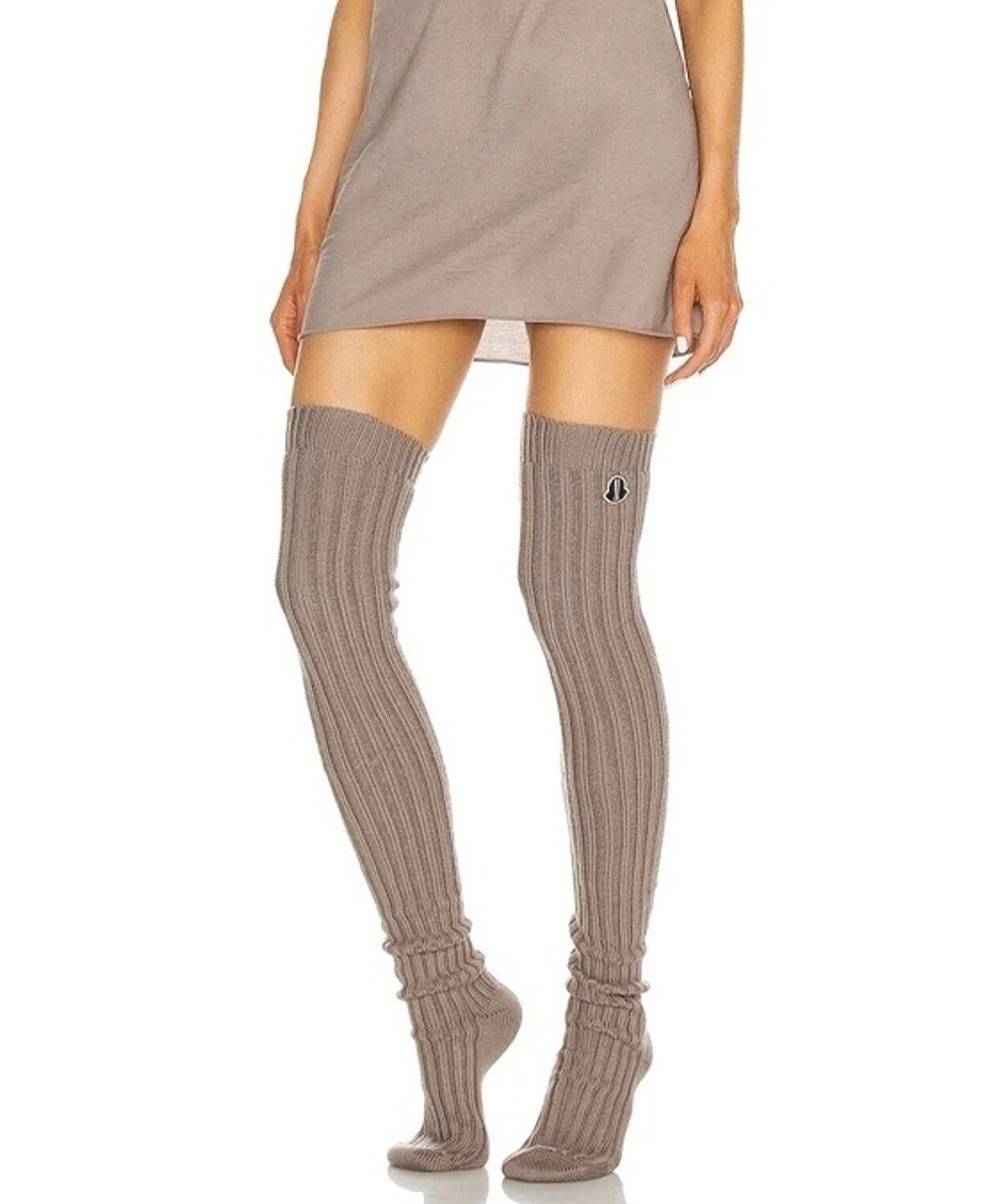 Pre-owned Moncler X Rick Owens Fw20 Performa X Moncler Thigh High Wool Socks In Dust