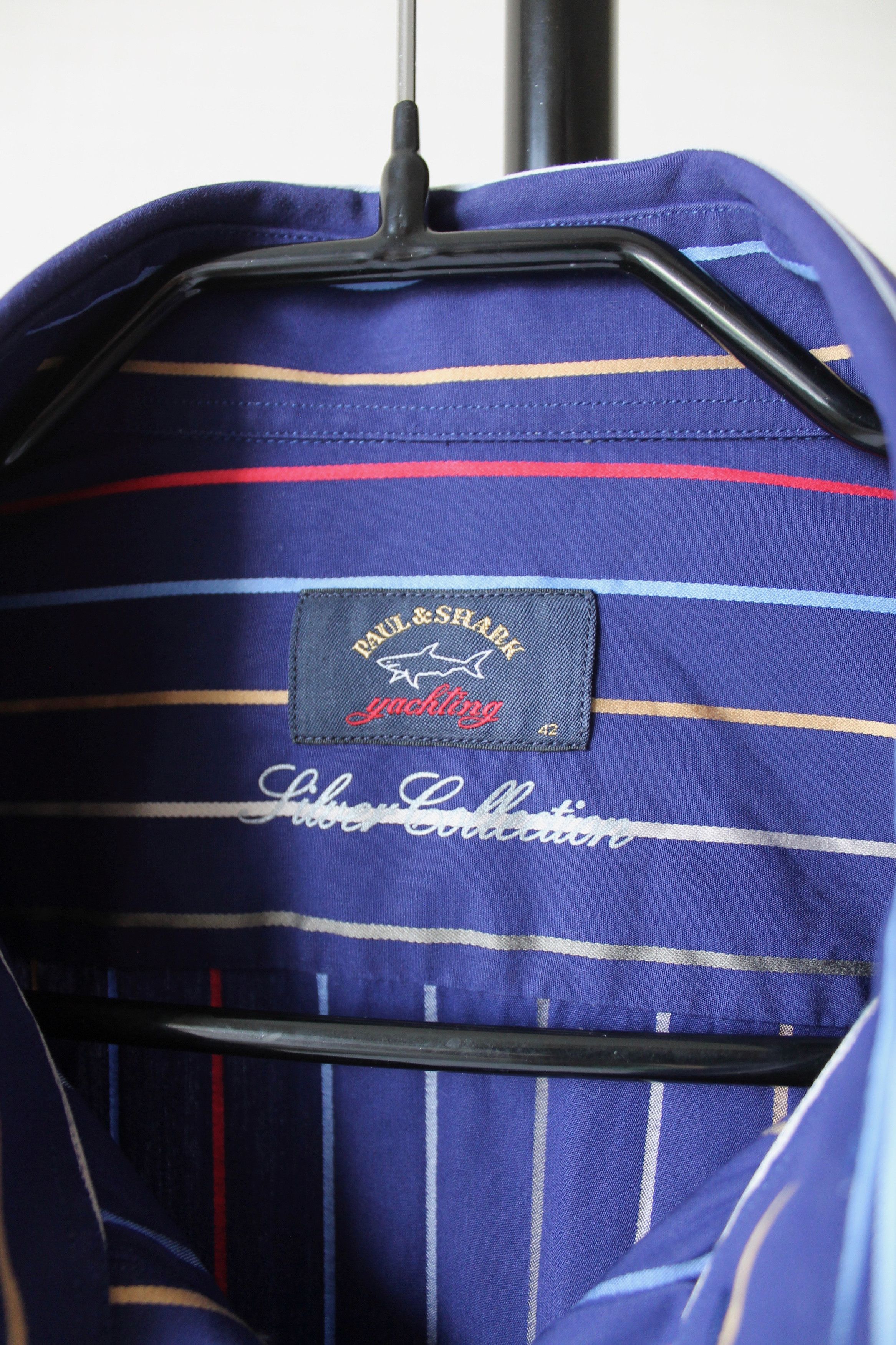 Paul & Shark Paul & Shark Silver Collection Striped Slim Fit Shirt Size US L / EU 52-54 / 3 - 13 Thumbnail