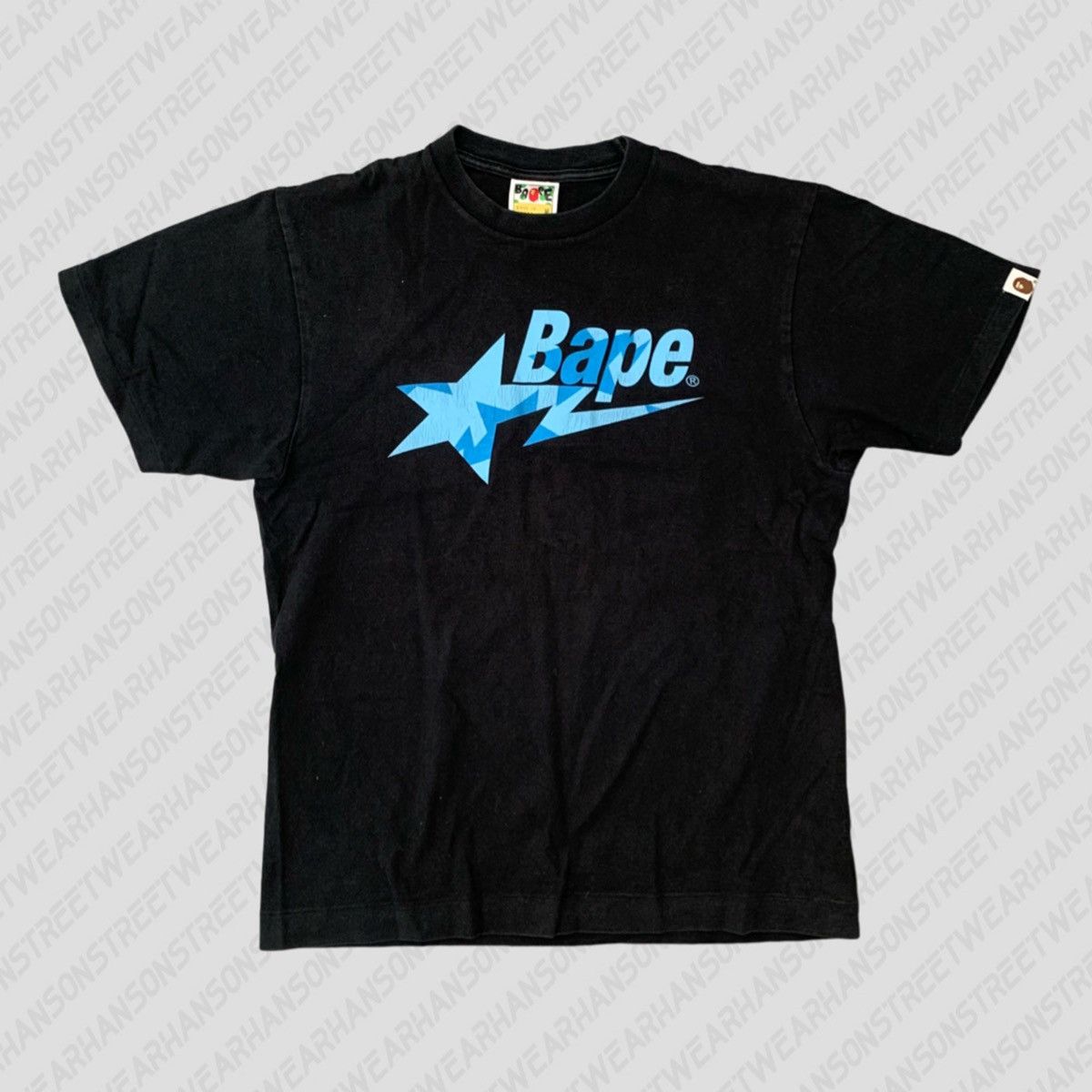 bape-a-bathing-ape-tee-rare-blue-bape-sta-medium-black-tee-grailed