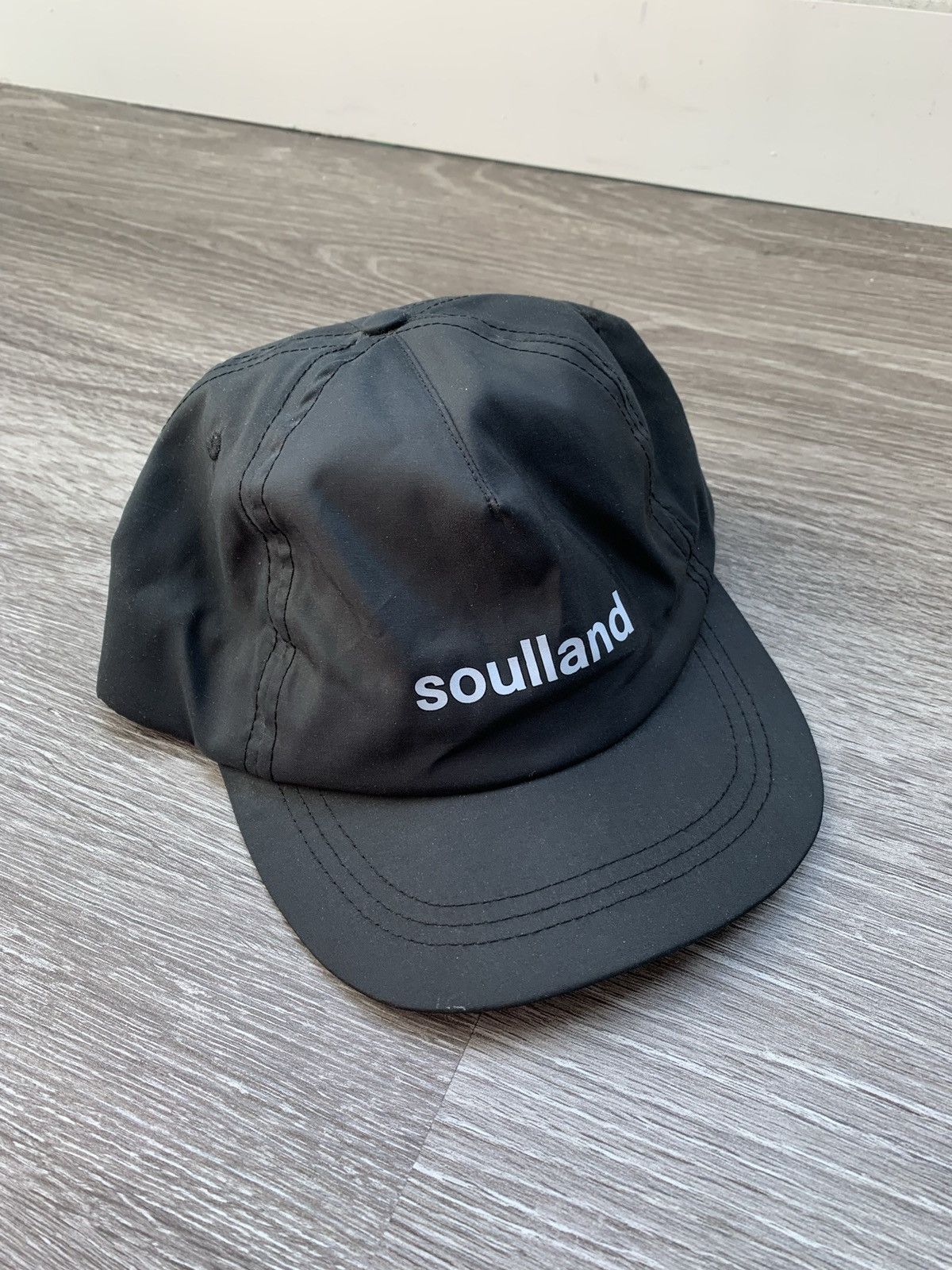Soulland Soulland Black Nylon Bikers Strapback Hat Size ONE SIZE - 1 Thumbnail