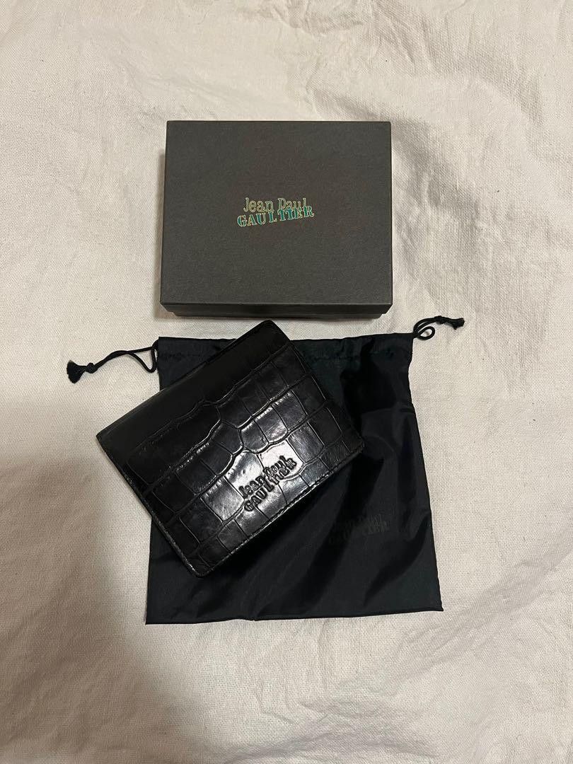 1980's JPG Black Leather Wallet .label: Jean Paul