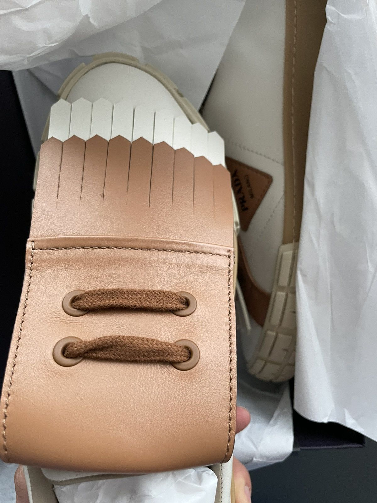 Prada Super Runway Limited Edition Prada Logo Leather Sneakers Size US 10 / EU 43 - 19 Thumbnail