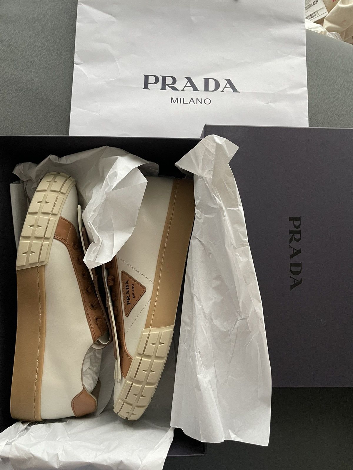 Prada Super Runway Limited Edition Prada Logo Leather Sneakers Size US 10 / EU 43 - 6 Thumbnail