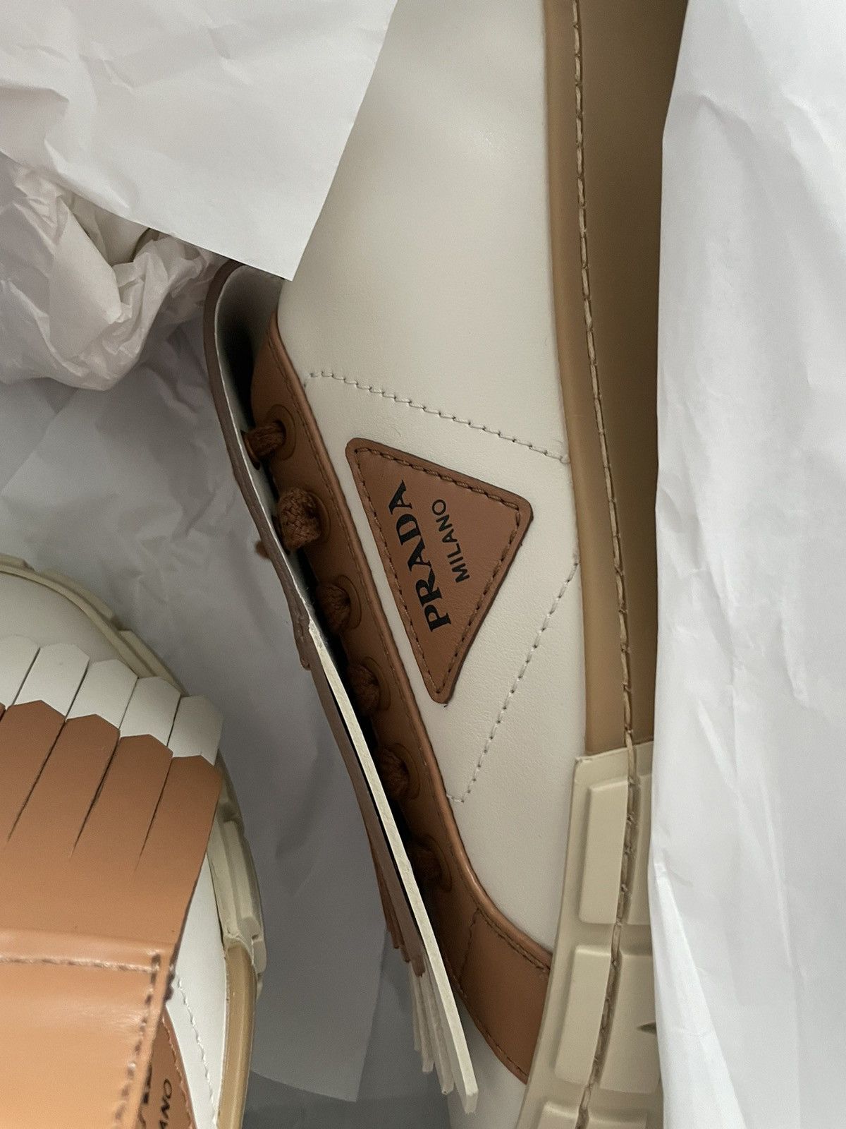 Prada Super Runway Limited Edition Prada Logo Leather Sneakers Size US 10 / EU 43 - 20 Thumbnail