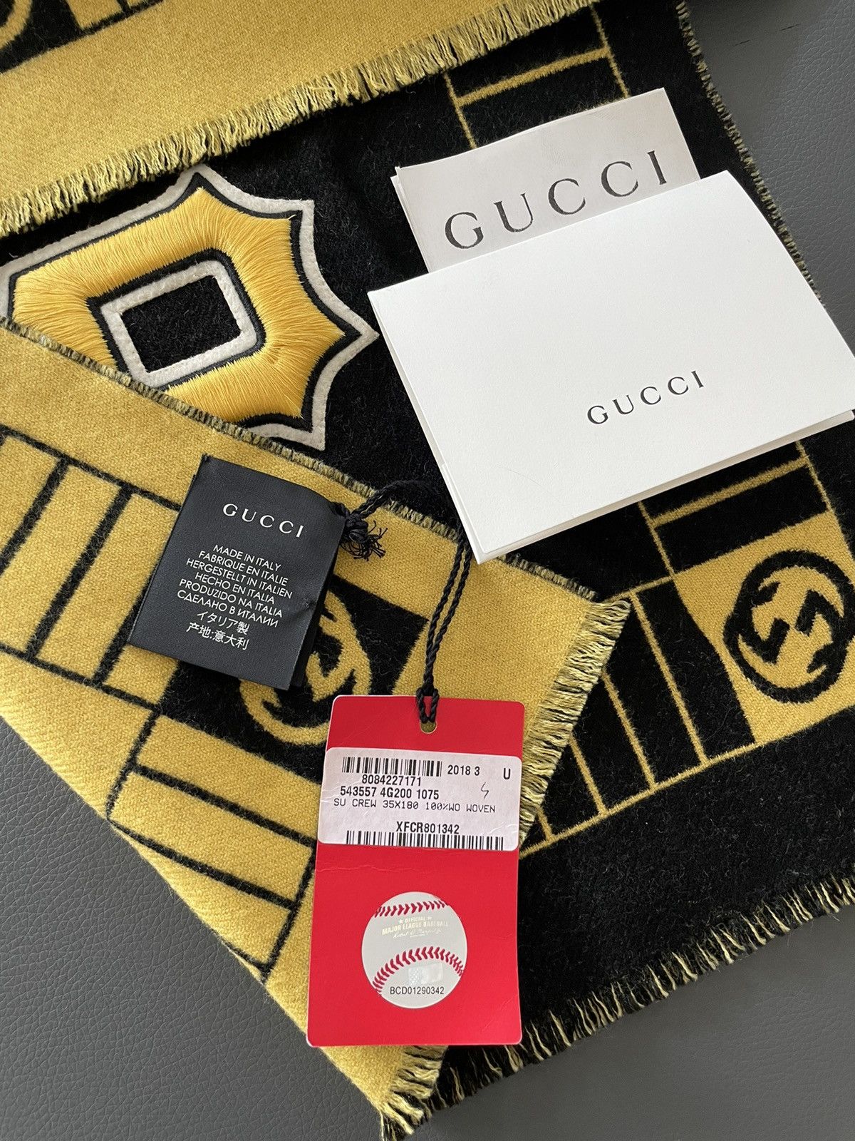 Gucci × MLB Super Limited Gucci x Pittsburgh Pirates Runway Scarf NEW Size ONE SIZE - 10 Thumbnail