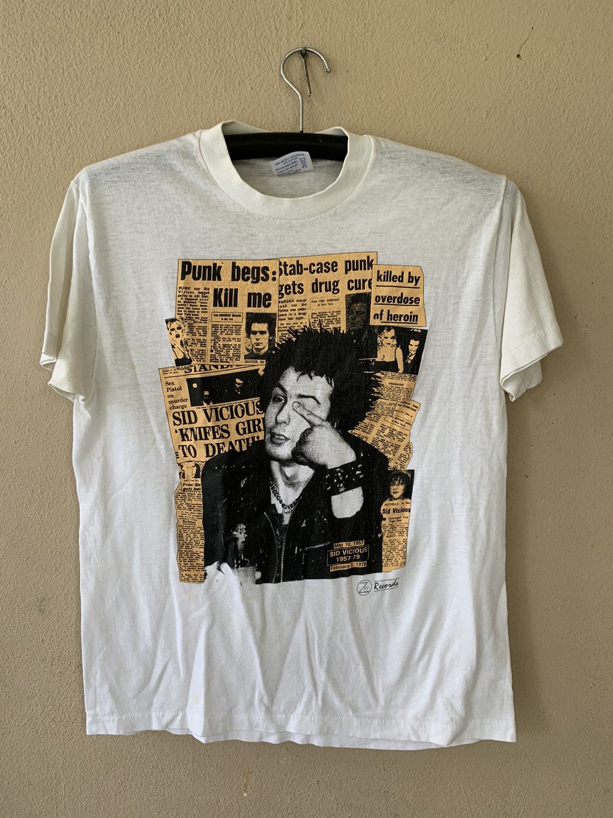 🔥Vintage 🔥Sid Vicious Sex Pistols By Zed Records T Shirt