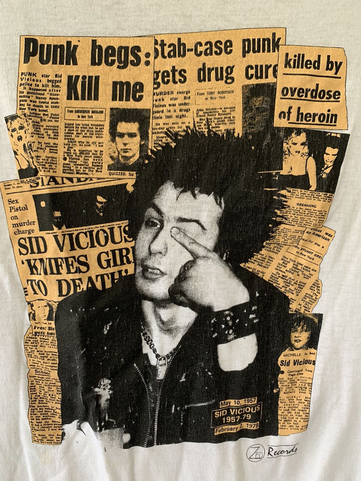 Band Tees 🔥Vintage 🔥Sid Vicious Sex Pistols By Zed Records T Shirt Size US L / EU 52-54 / 3 - 4 Thumbnail
