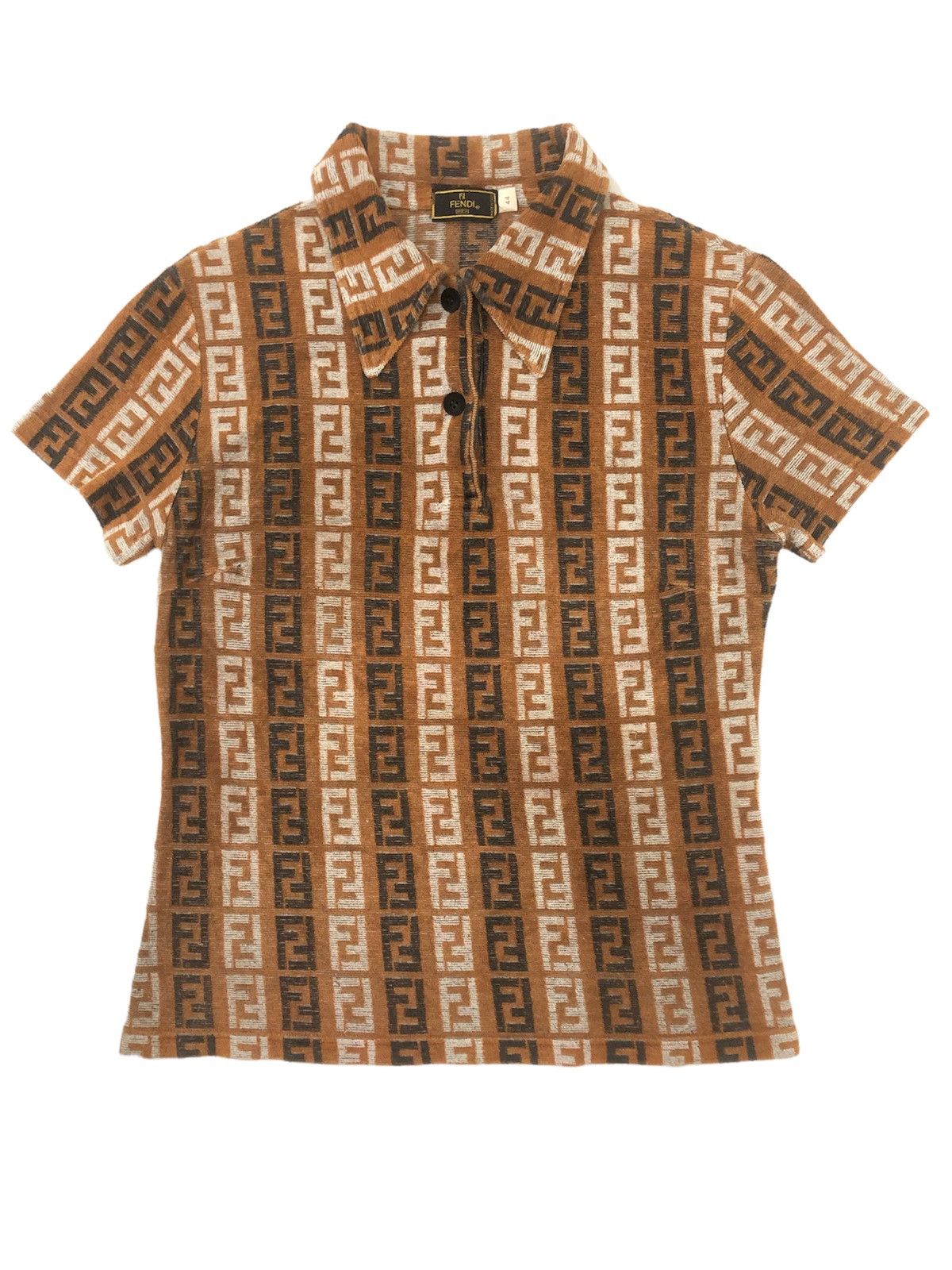 image of Fendi Zucca Shirt in Brown, Women's (Size Small)